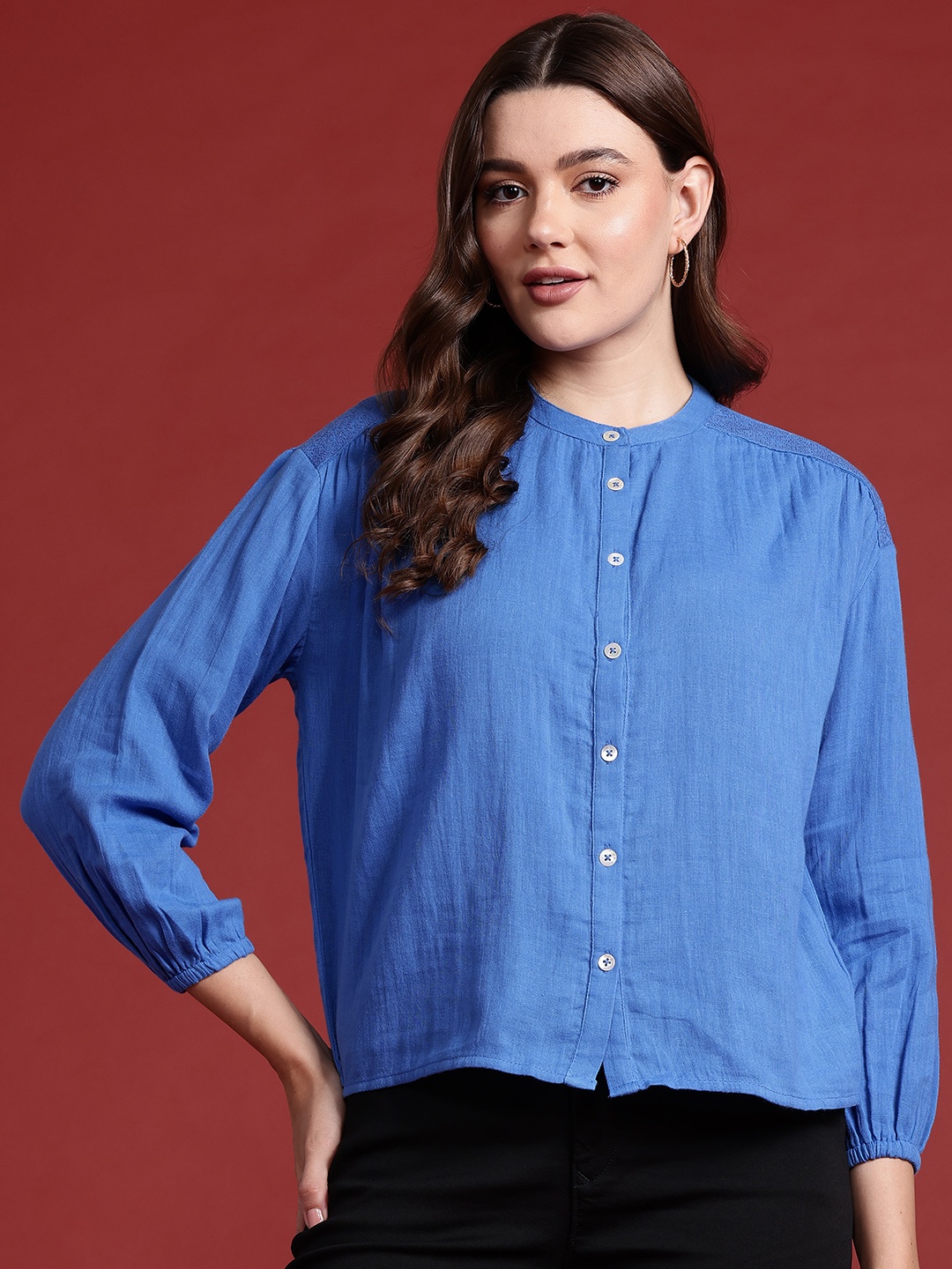 

all about you Women Opaque Casual Shirt, Blue