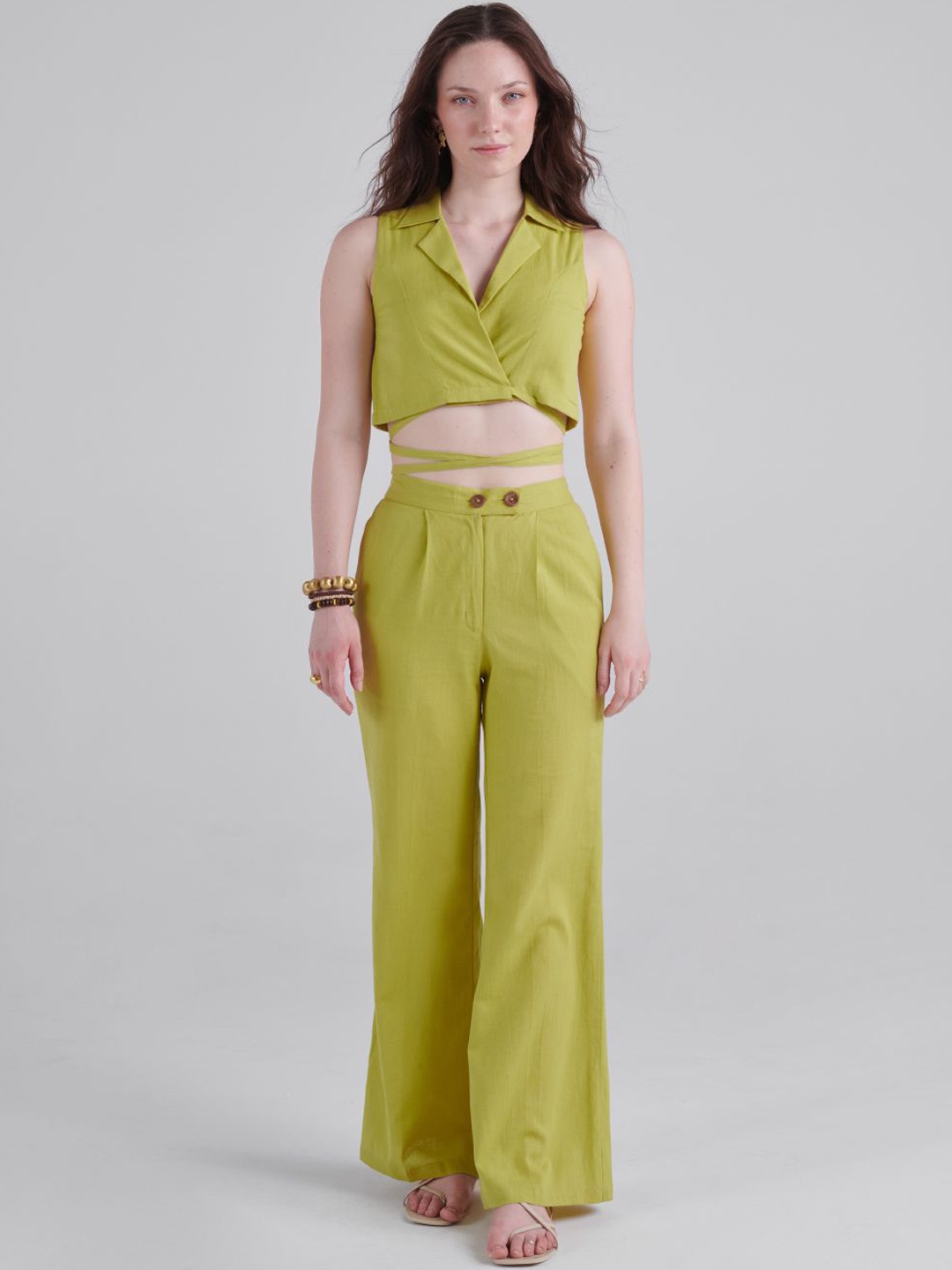 

Midsummer Crop Top & Trouser Co-Ords, Green