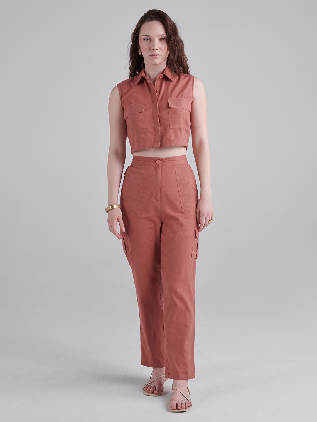 

Midsummer Shirt With Trousers Co-Ords, Rust