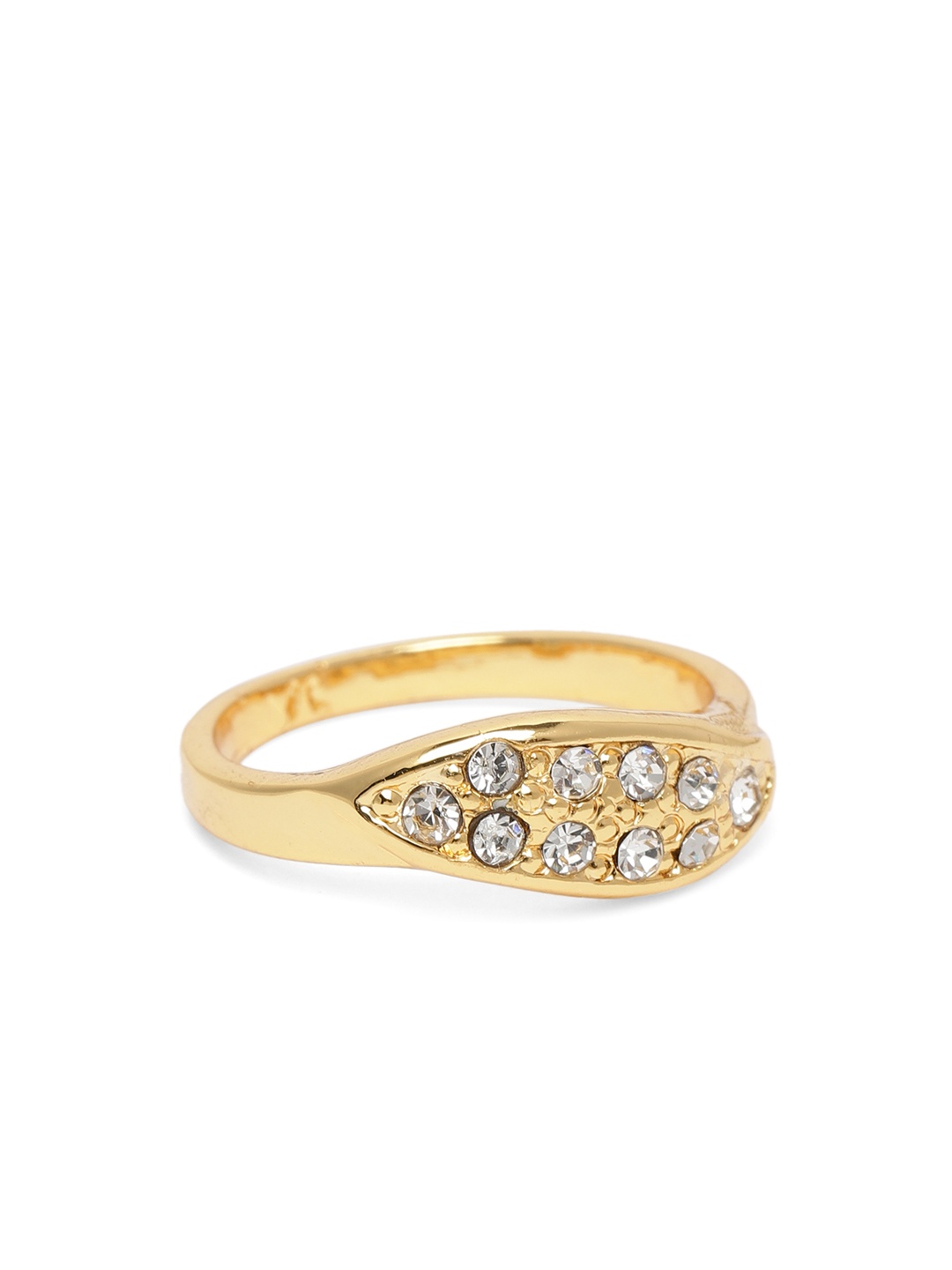 

Estele Women Gold-Plated Crystals-Studded Finger Ring