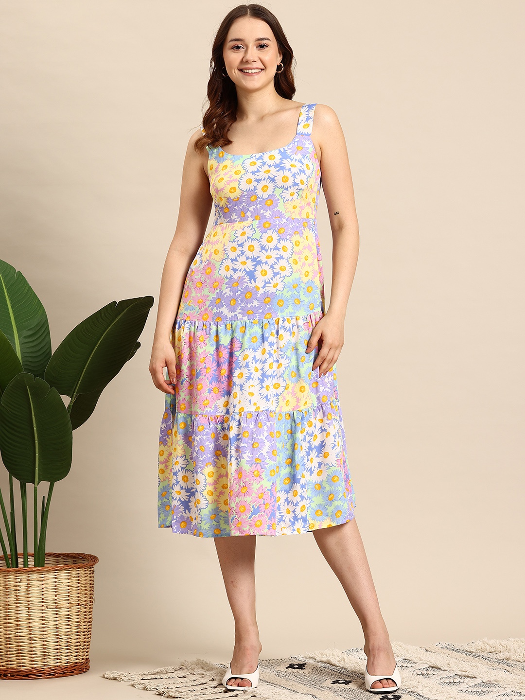 

Mast & Harbour Floral Print A-Line Midi Dress, Multi