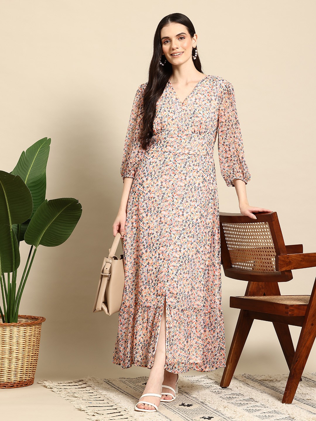 

Mast & Harbour Floral Print Maxi Dress, Pink