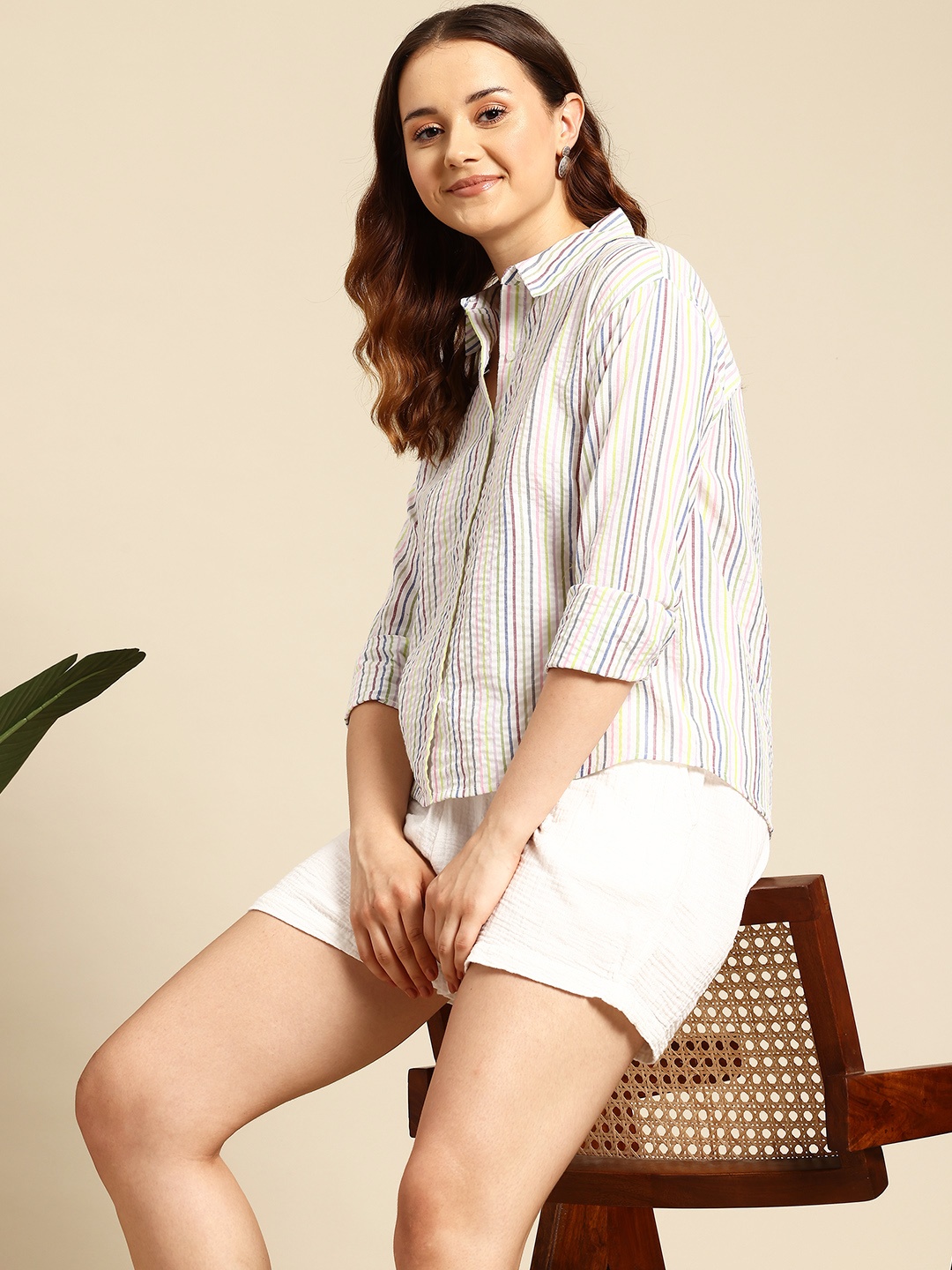 

Mast & Harbour Striped Casual Shirt, Multi