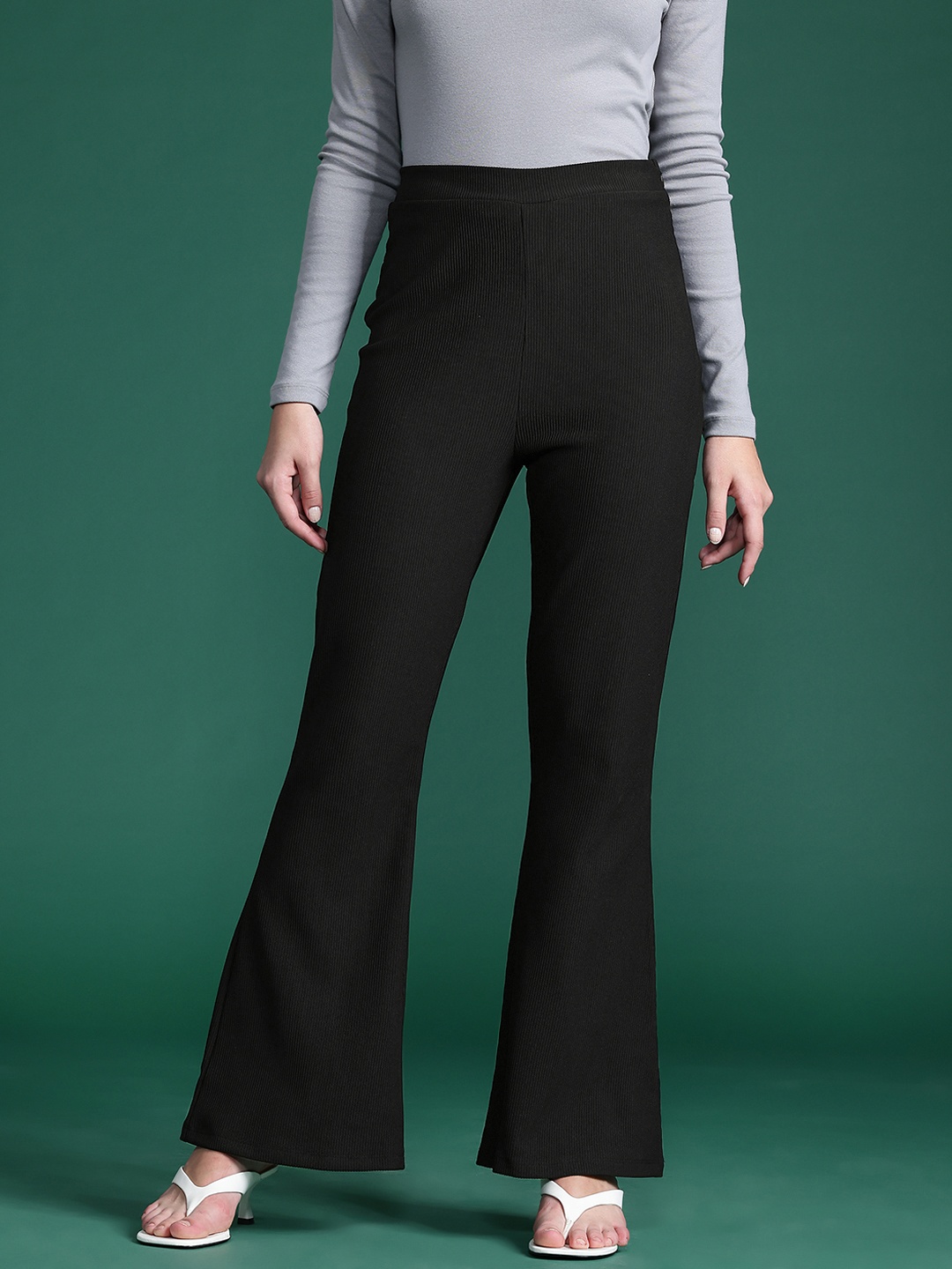 

DressBerry Bizwear Women Bootcut Trousers, Black