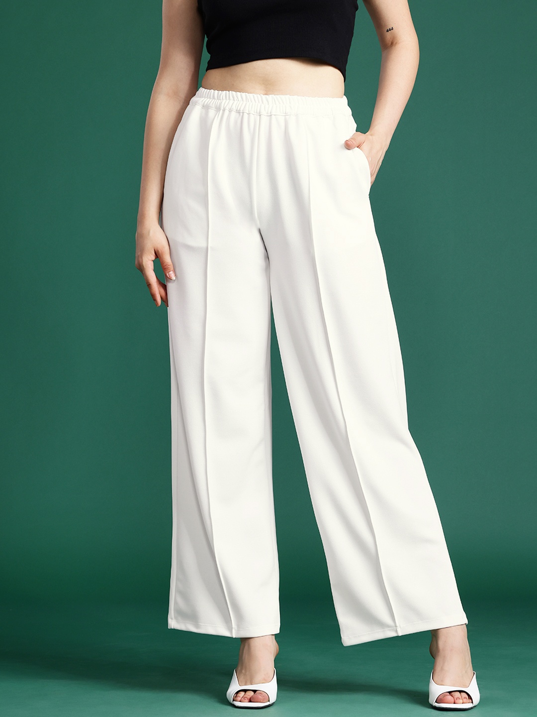 

DressBerry Women Regular Fit Trousers, White