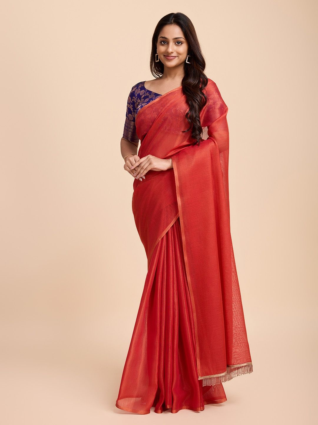 

Tasarika Tissue Saree, Red