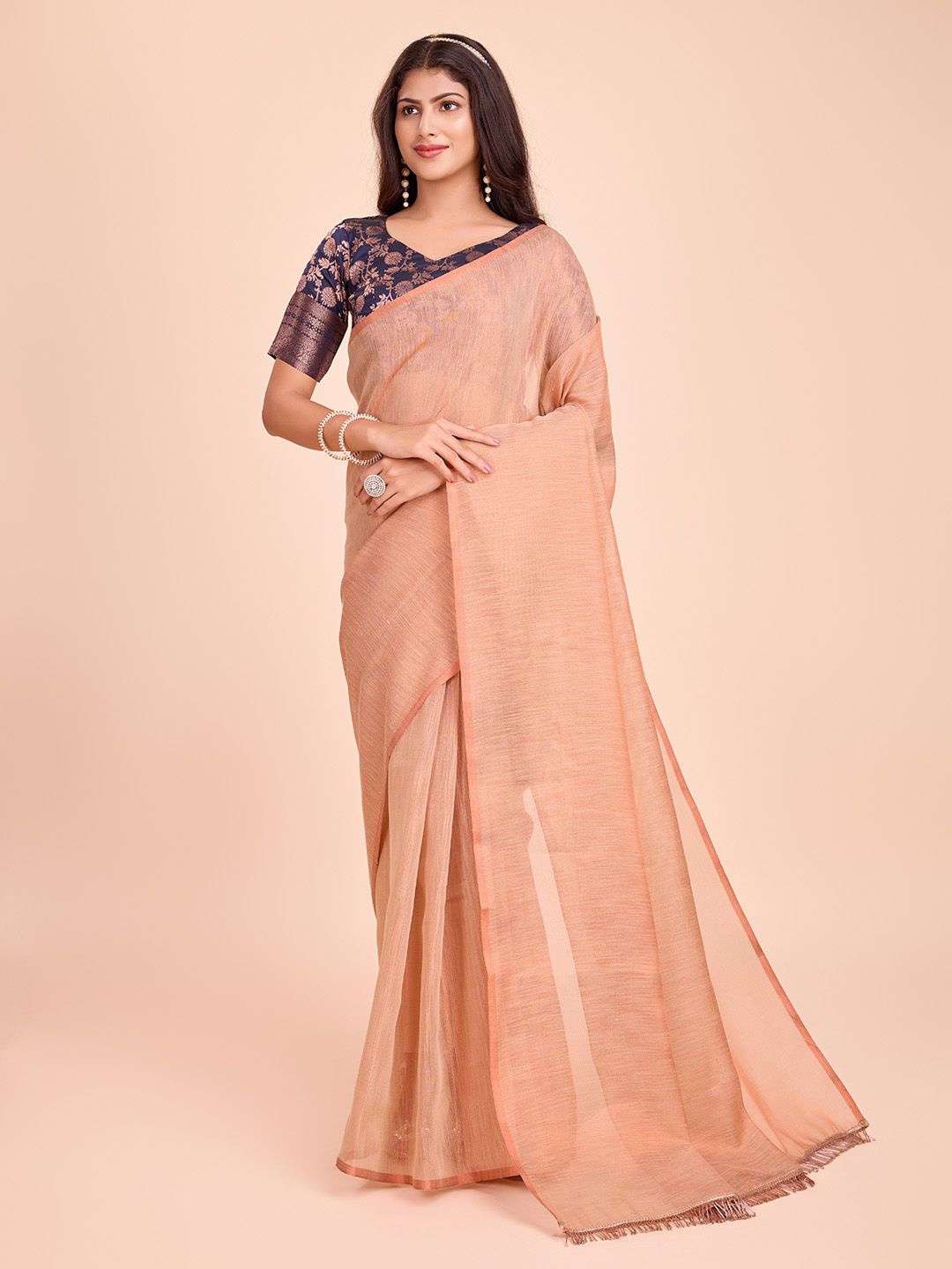 

Tasarika Tissue Saree, Peach