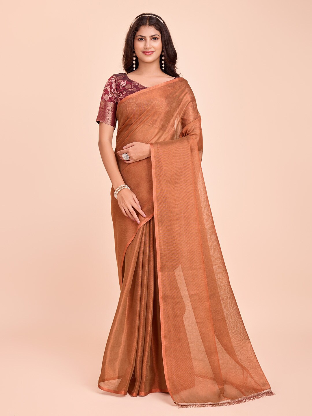 

Tasarika Tissue Saree, Copper