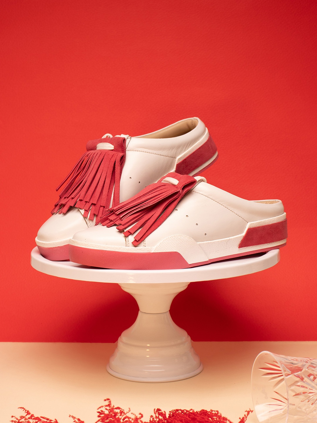 

HEEL YOUR SOLE Women Colourblocked Leather Sneakers, Pink