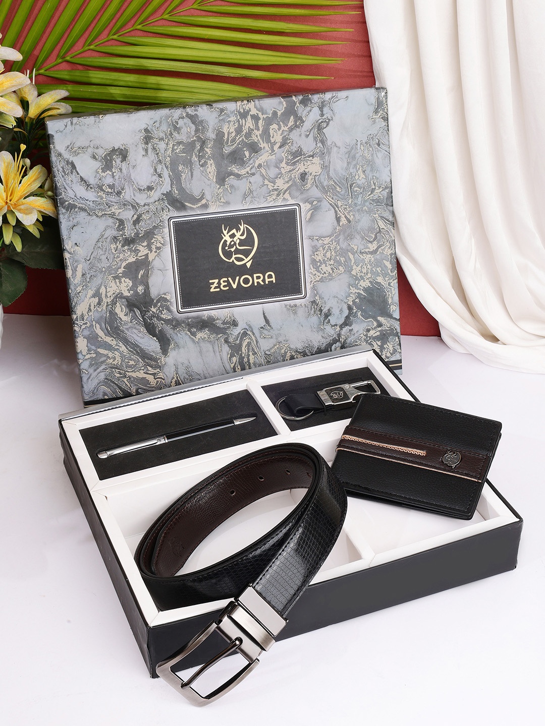 

ZEVORA Men Accessory Gift Set of, Black