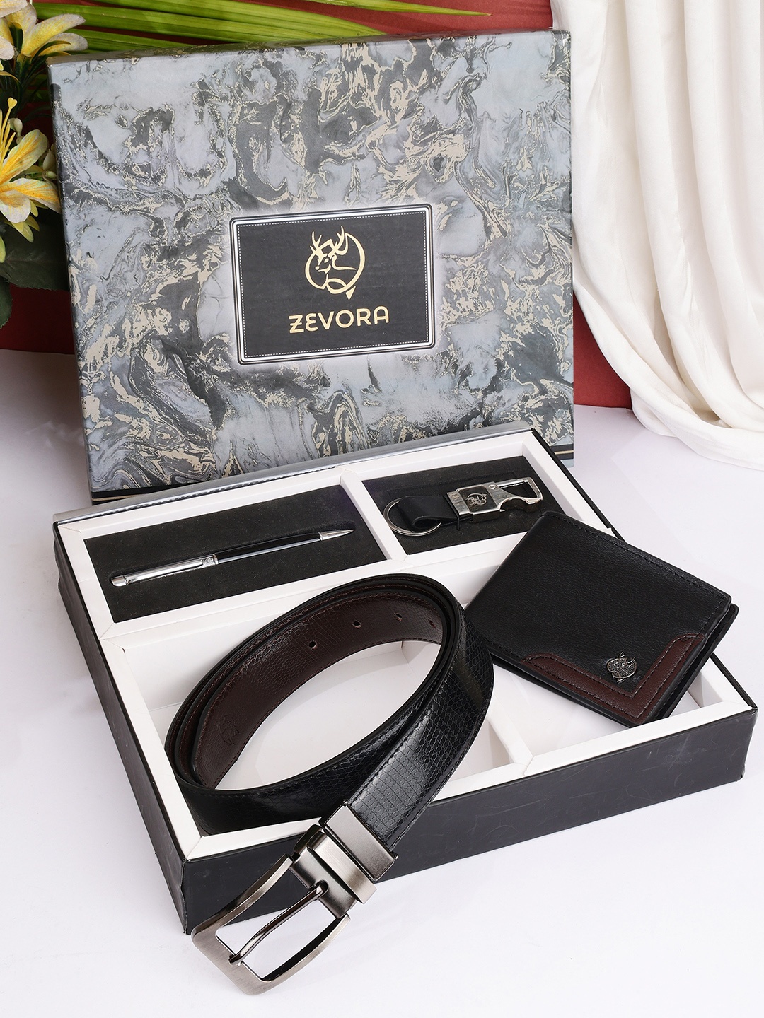 

ZEVORA Men Accessory Gift Set of, Black