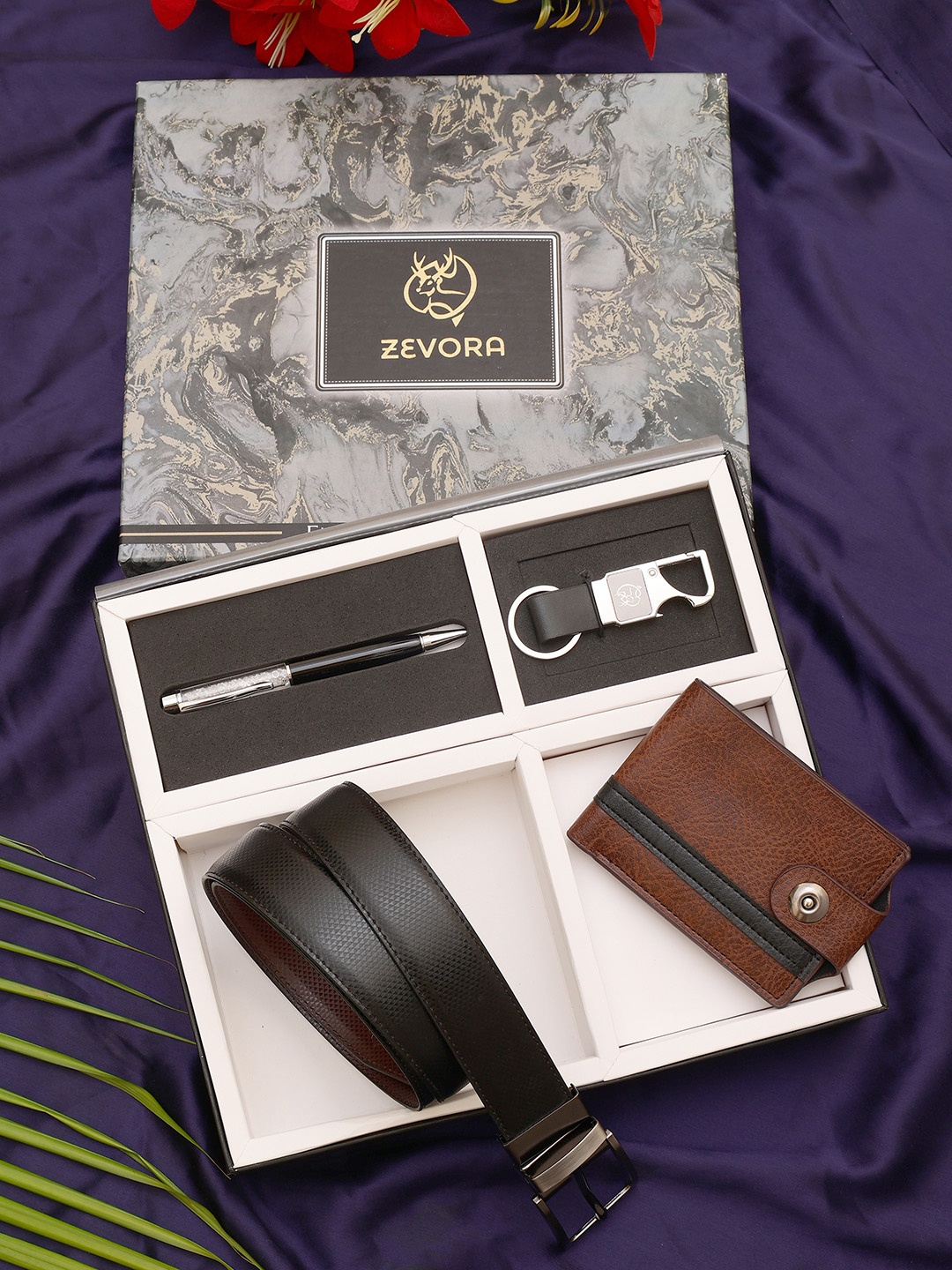 

ZEVORA Men Accessory Gift Set of, Black