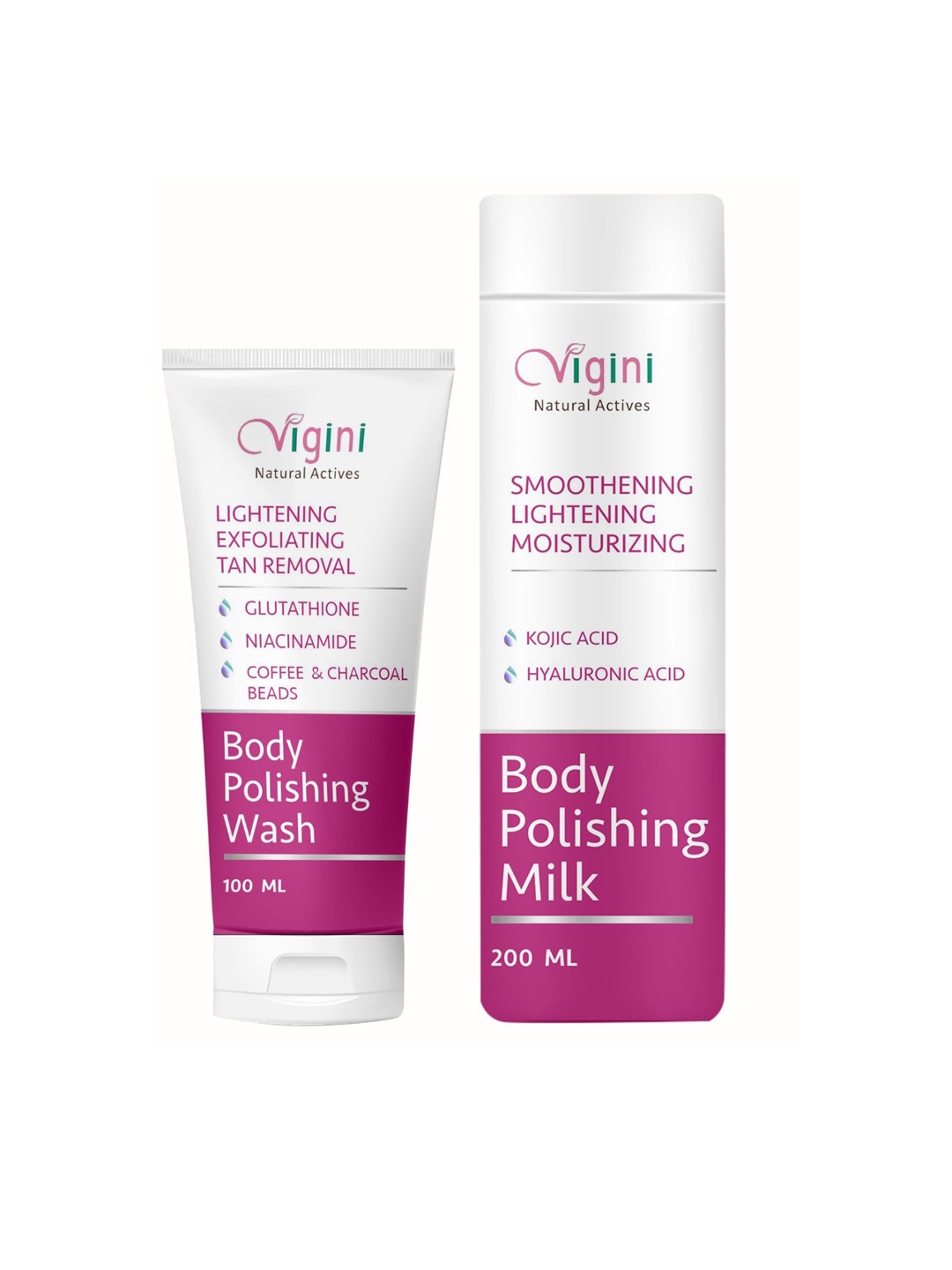 

Vigini Body Polishing Wash 100ml & Body Polishing Milk - 200ml, White