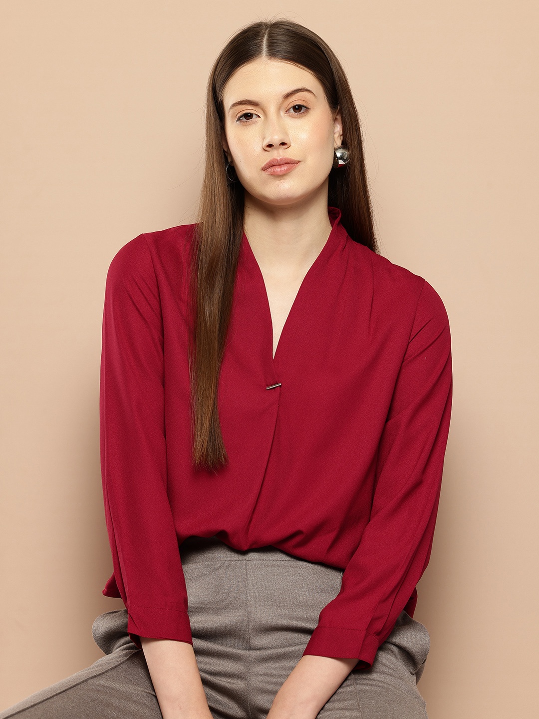 

her by invictus Formal Top, Maroon