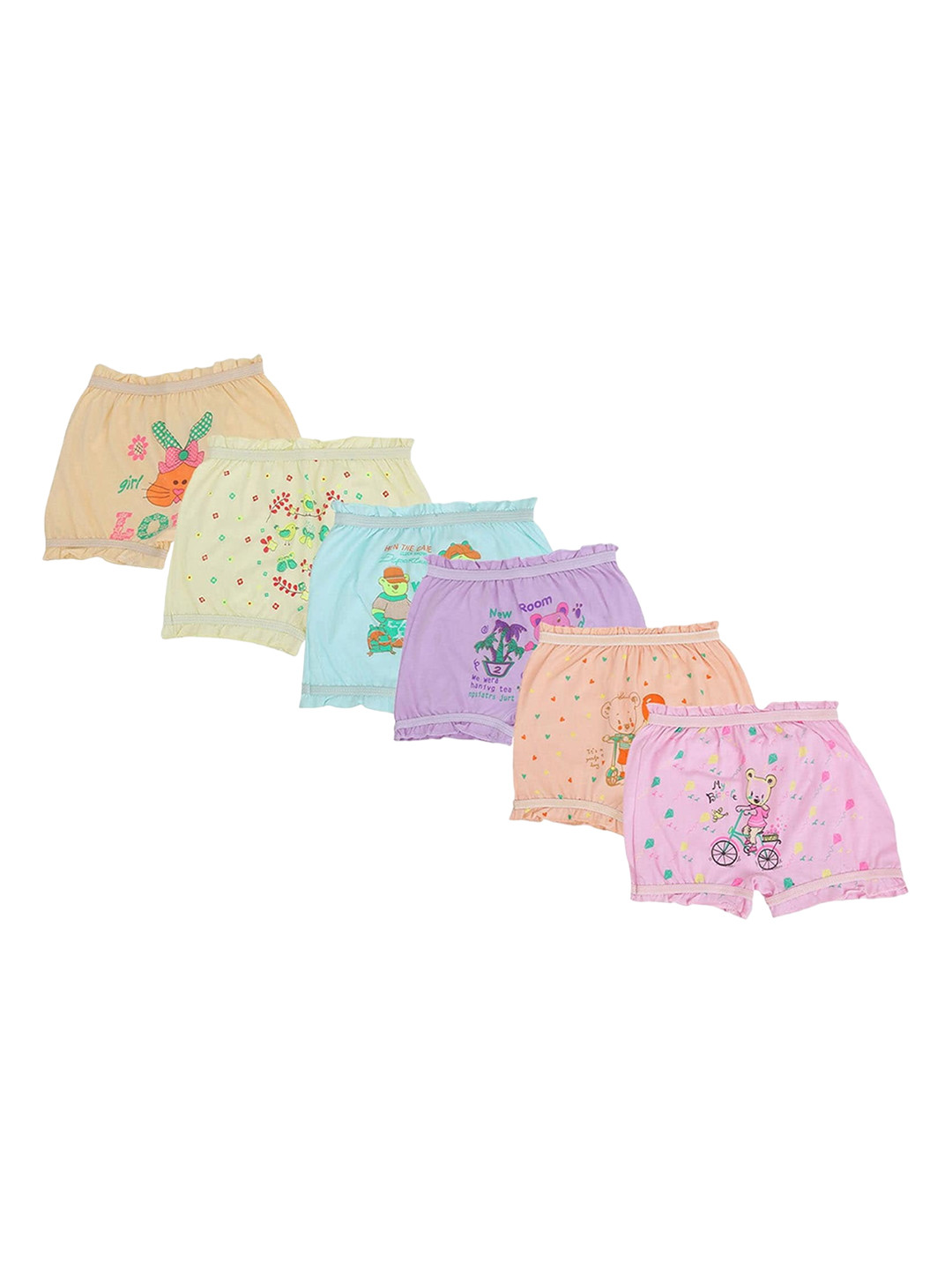 

BAESD Kids Pack Of 6 Printed Cotton Mid Rise Boy Short Briefs 6Pc_(Size_0)_Kids Bloomers, Purple