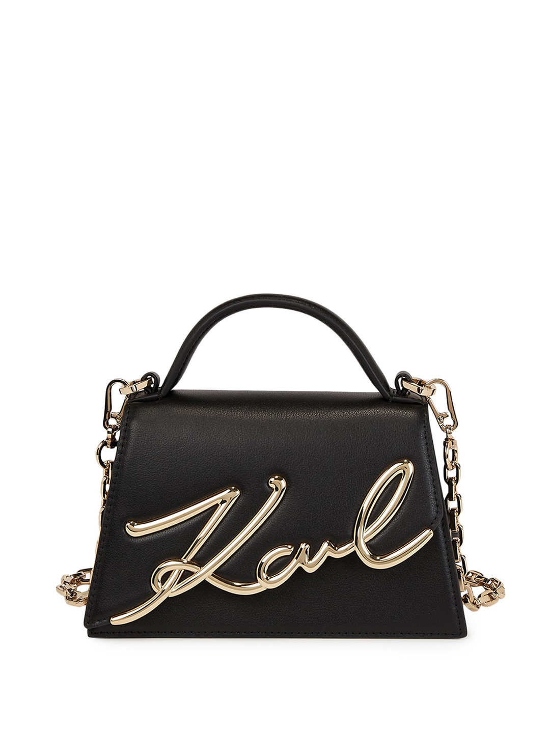 

Karl Lagerfeld Leather Structured Handheld Bag, Black