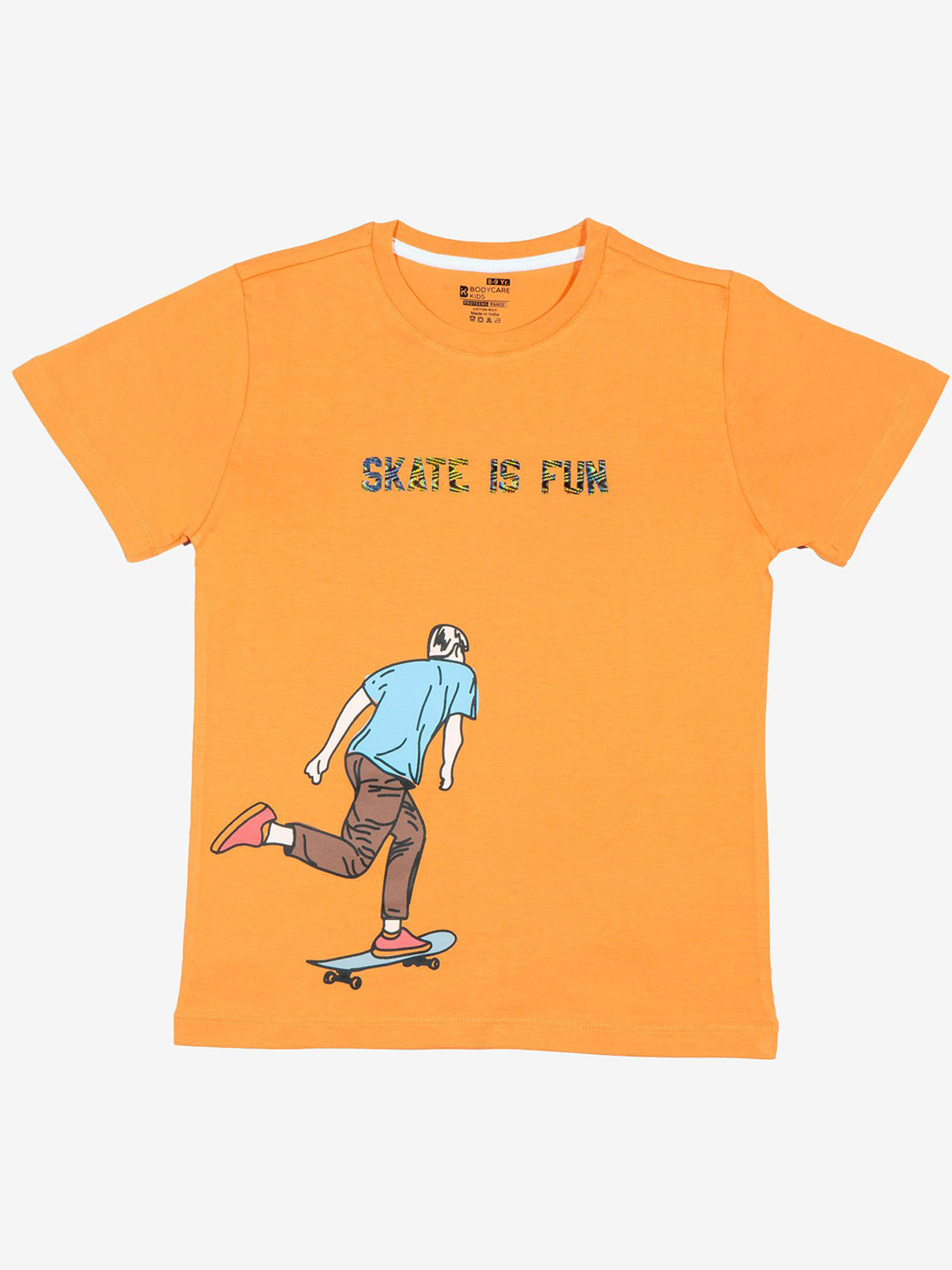 

Bodycare Boys Graphic Printed Round Neck T-shirt, Orange