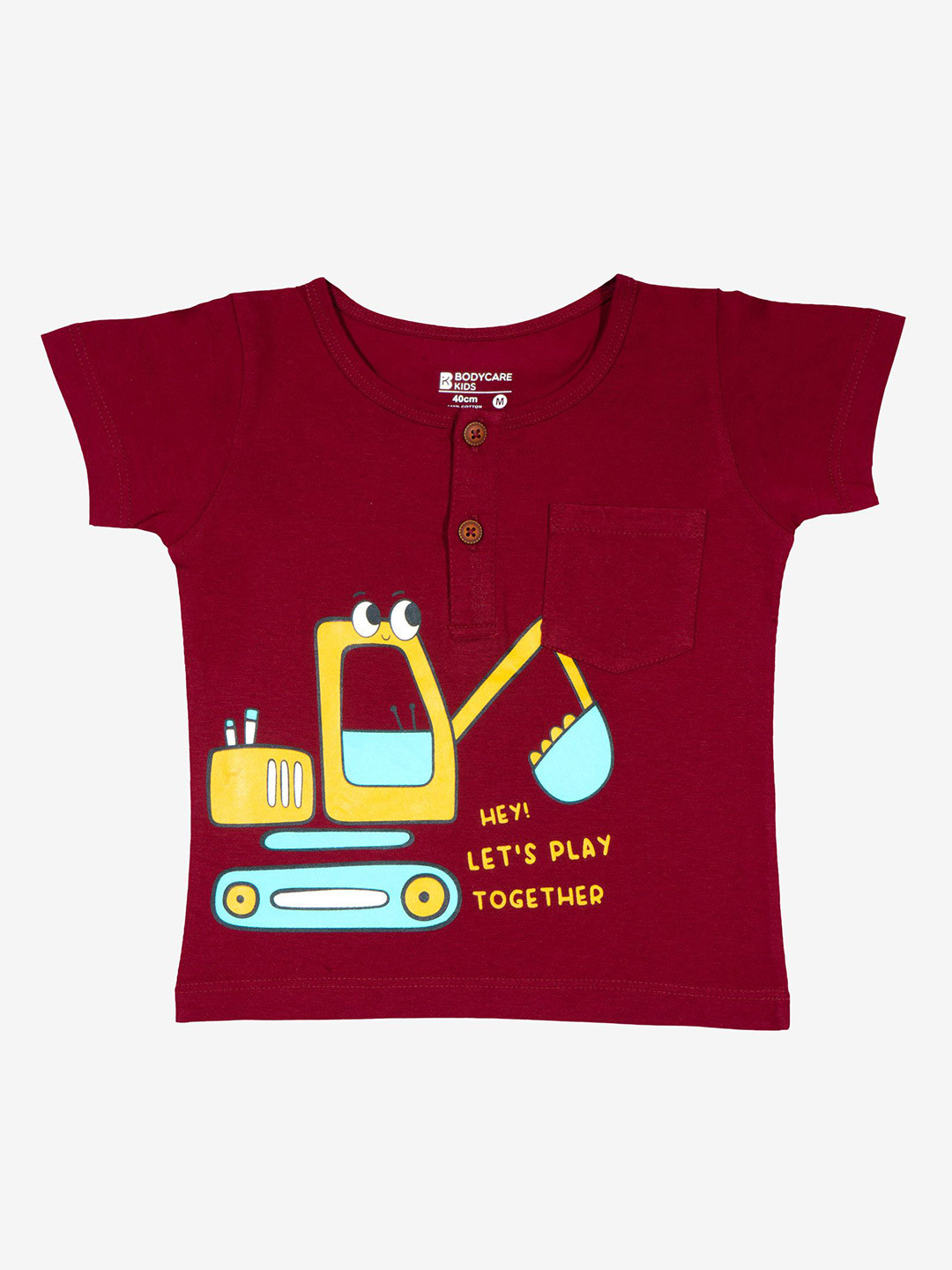 

Bodycare Boys Typography Printed Pocket Cotton T-shirt, Maroon