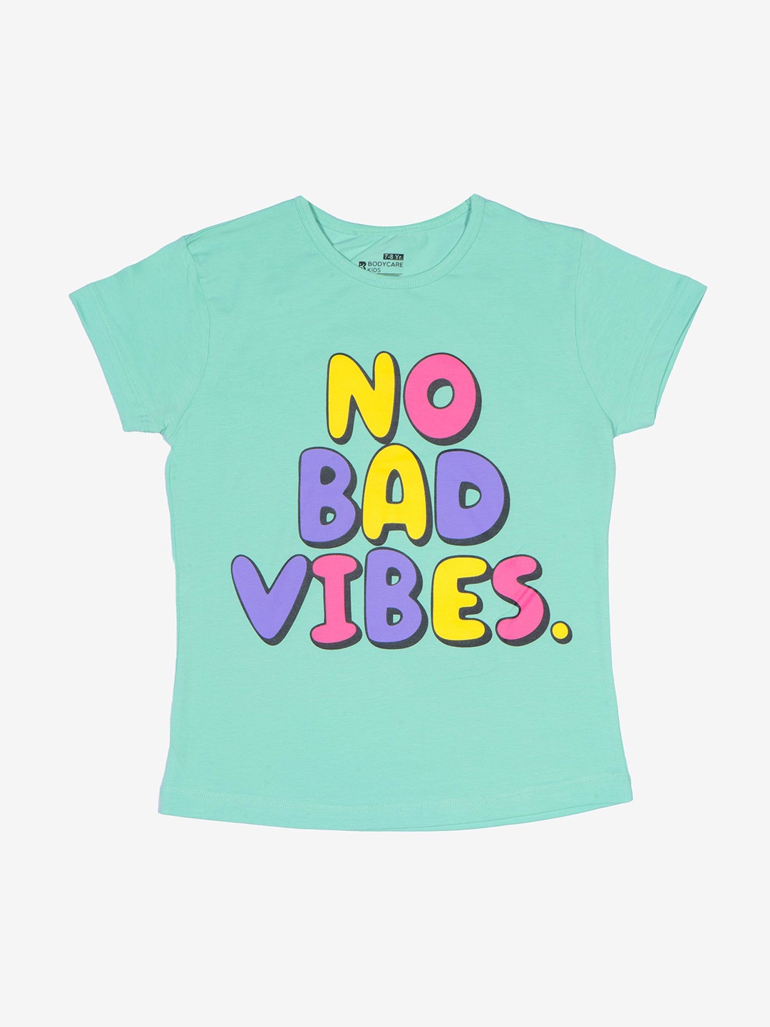 

Bodycare Girls Typography Printed Round Neck T-shirt, Green