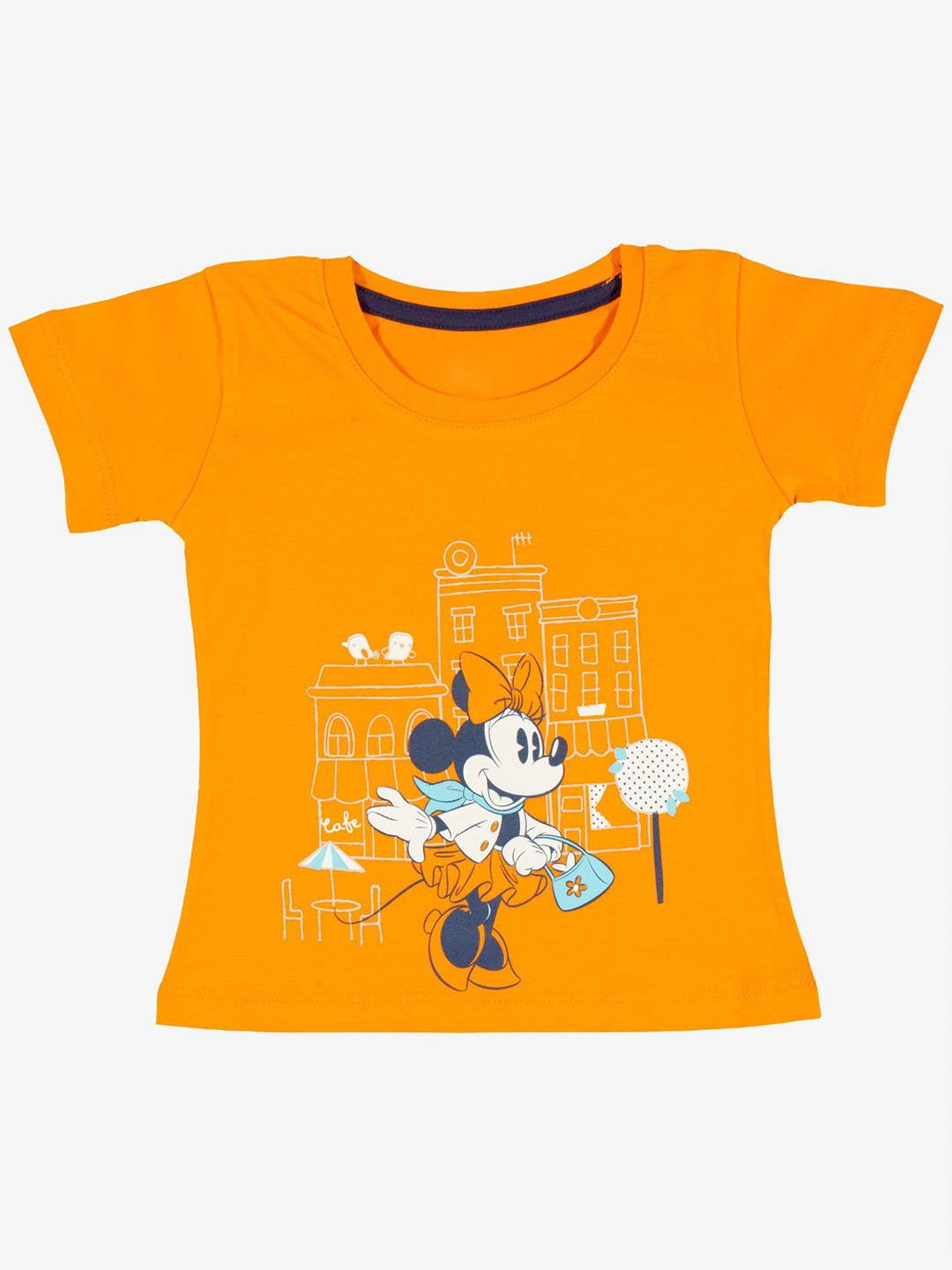 

Bodycare Girls Minnie Mouse Printed Round Neck T-shirt, Orange