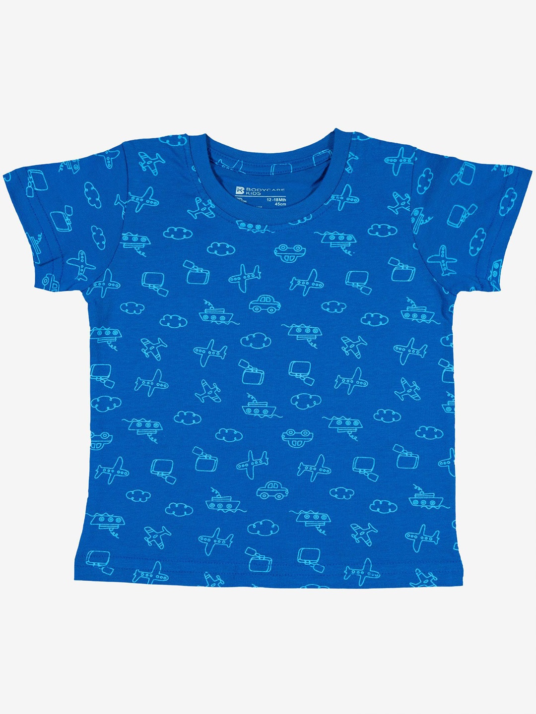 

Bodycare Boys Conversational Printed Round Neck Nautical T-shirt, Blue