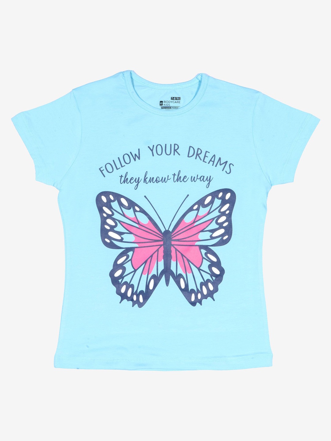 

Bodycare Girls Graphic Printed Cotton T-shirt, Blue