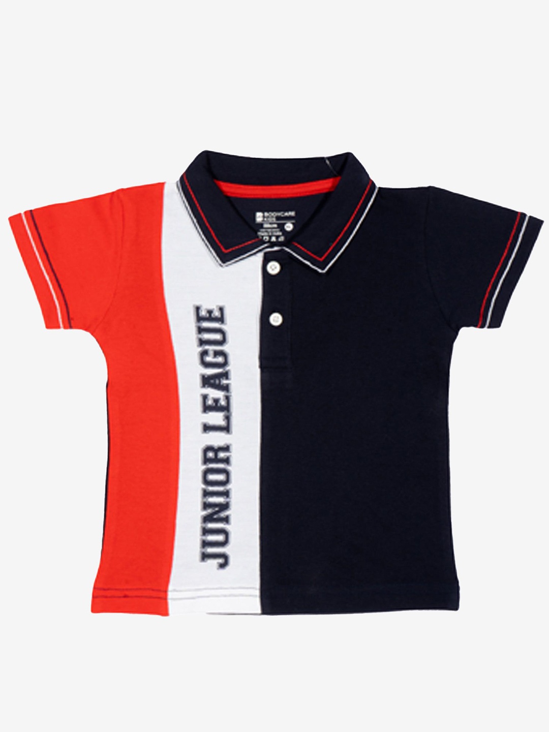 

Bodycare Boys Polo Collar Colourblocked T-shirt, Navy blue
