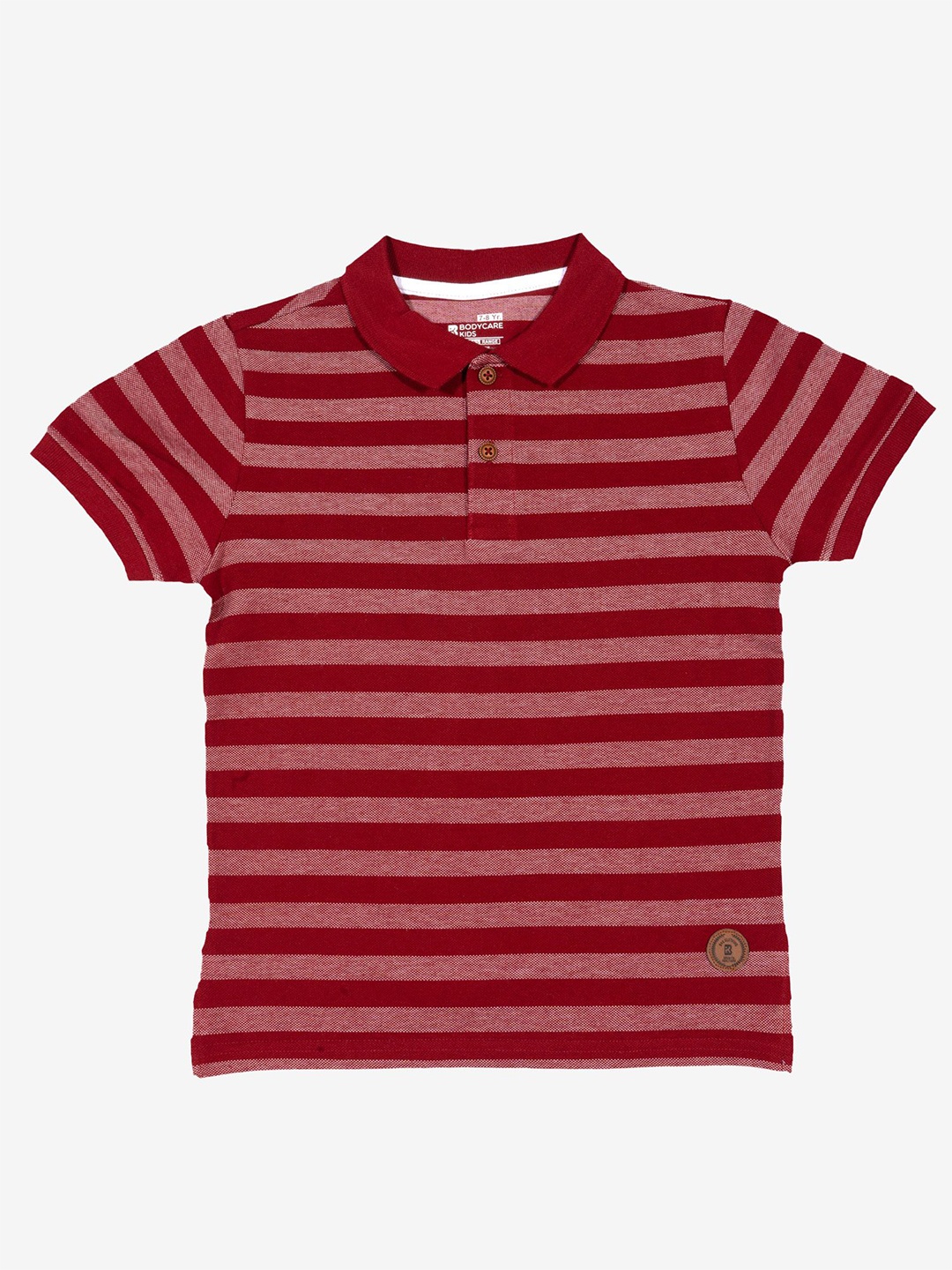 

Bodycare Boys Striped Polo Collar Cotton T-shirt, Maroon