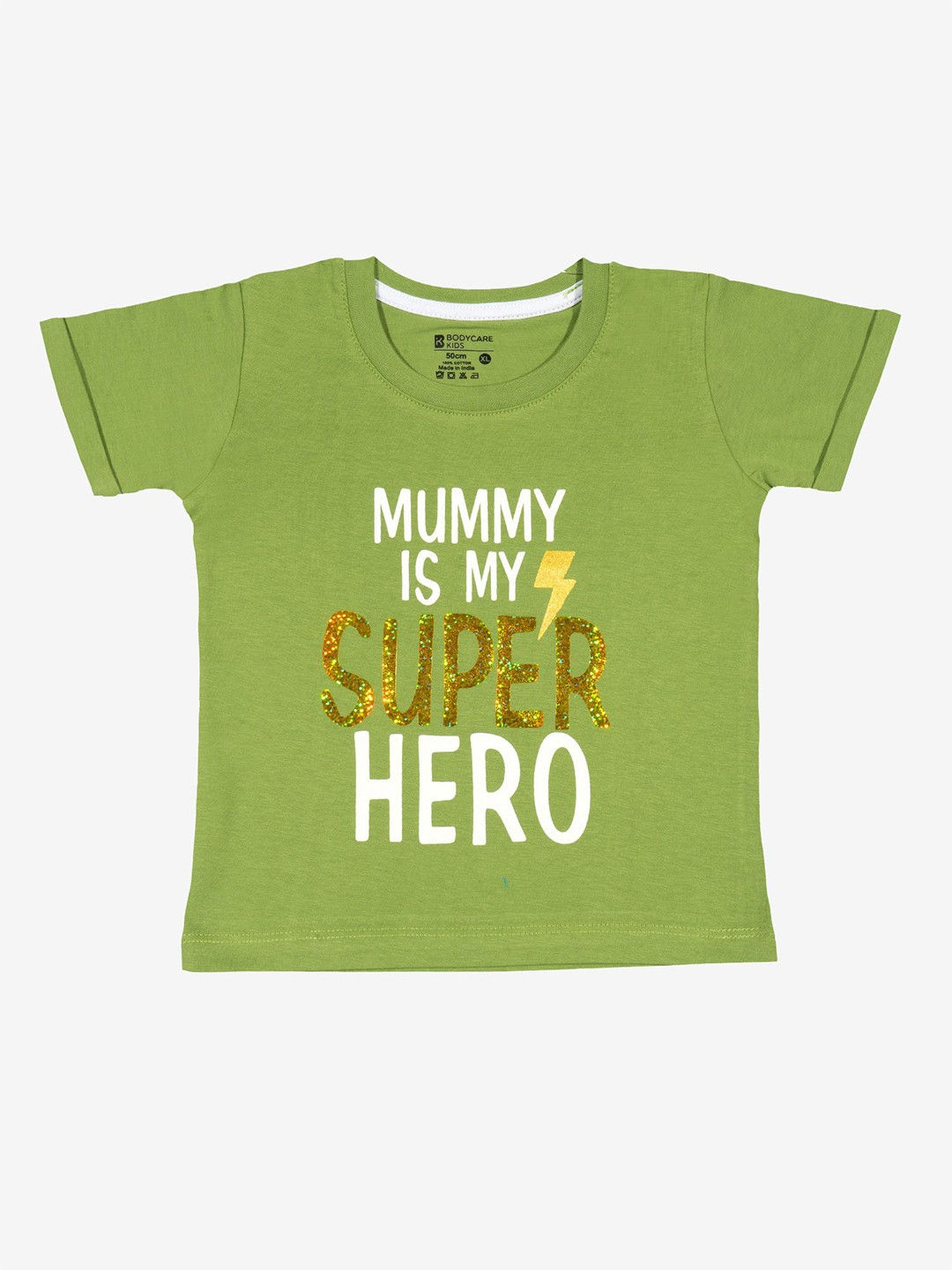

Bodycare Boys Typography Printed Round Neck Embellished T-shirt, Green