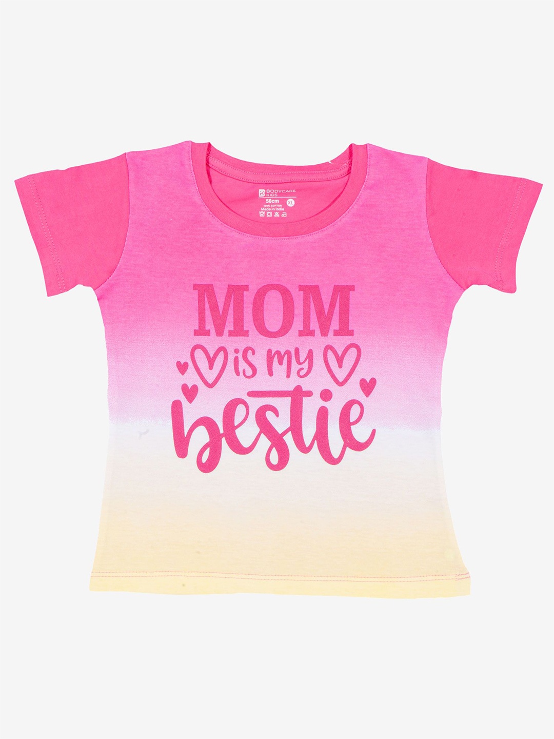

Bodycare Girls Typography Printed Round Neck T-shirt, Pink