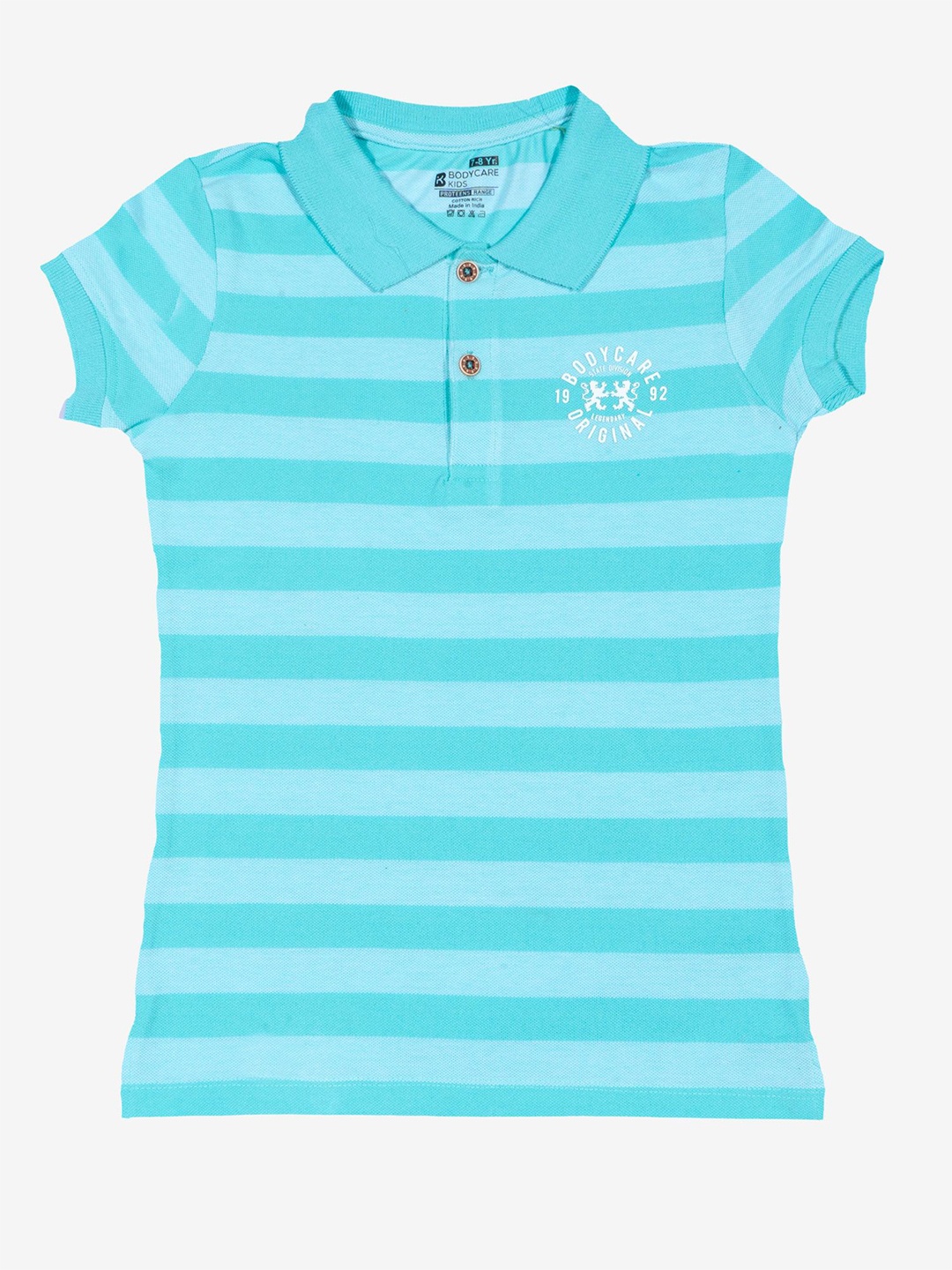 

Bodycare Girls Striped Polo Collar T-shirt, Green