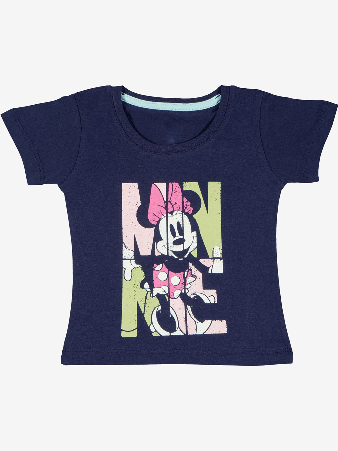 

Bodycare Girls Minnie Mouse Printed Round Neck T-shirt, Navy blue