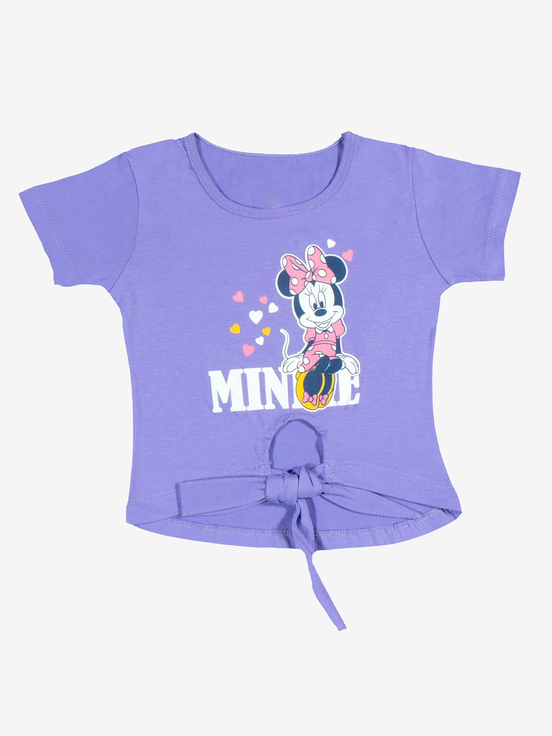 

Bodycare Girls Minnie Mouse Printed Round Neck T-shirt, Lavender
