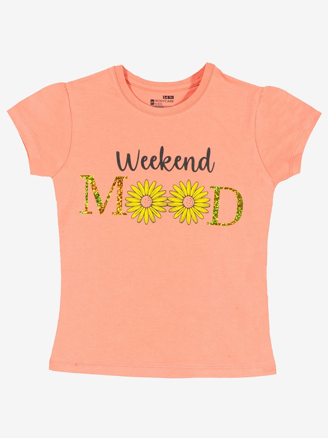 

Bodycare Girls Typography Printed Round Neck T-shirt, Pink