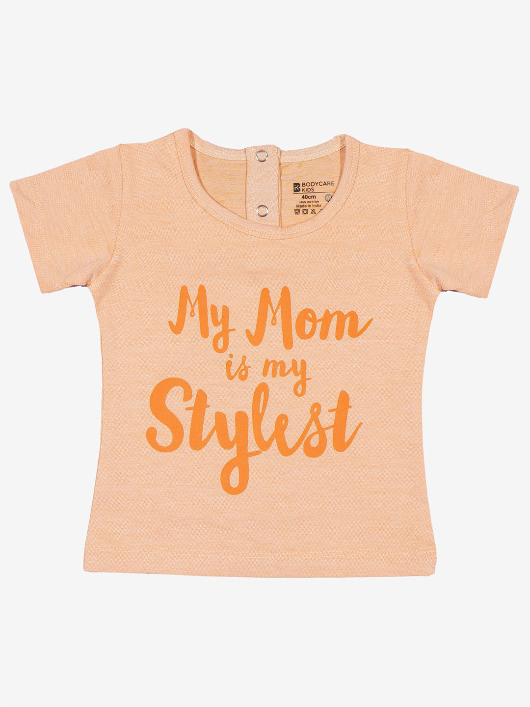 

Bodycare Girls Typography Printed Round Neck T-shirt, Orange