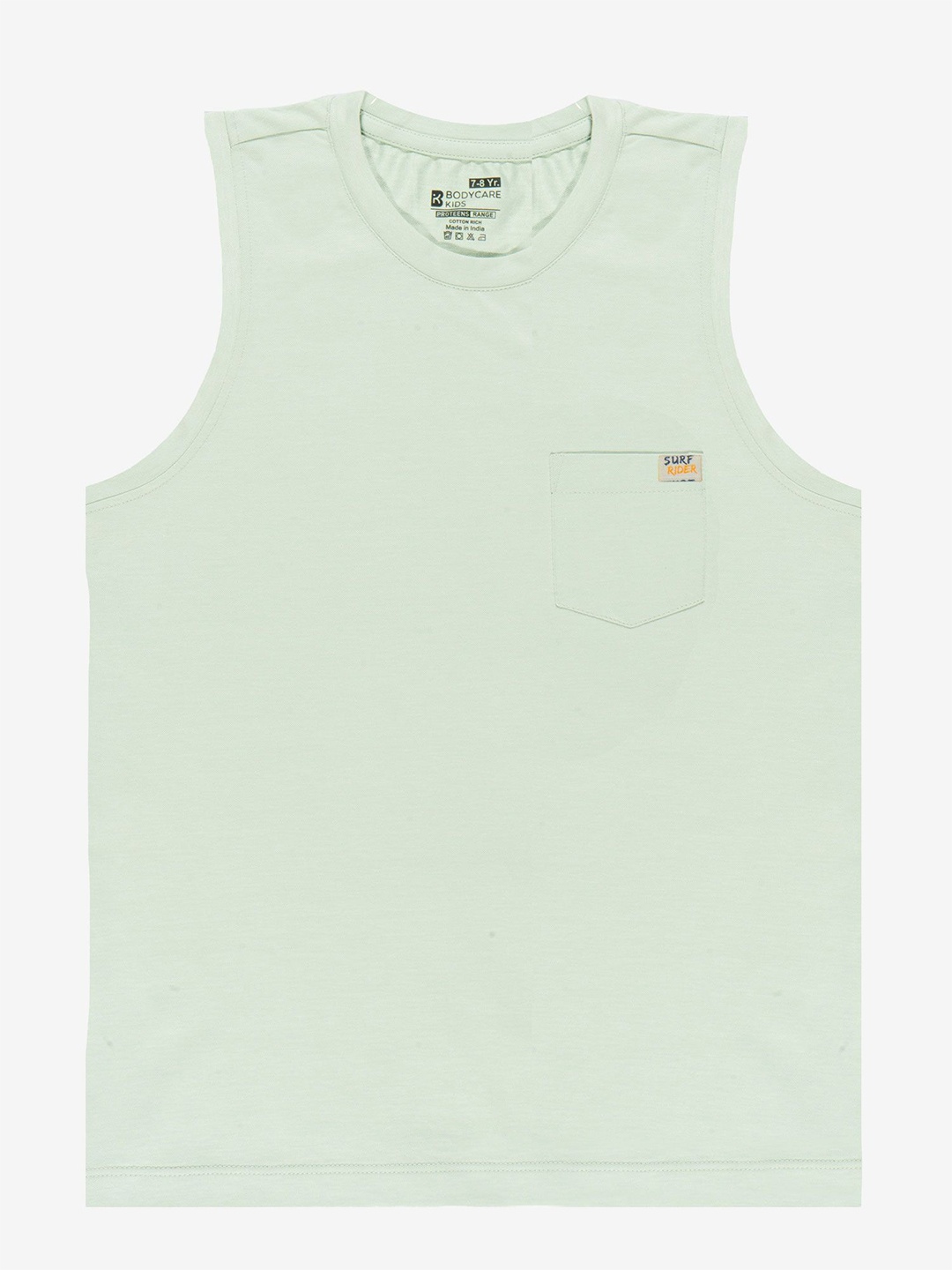 

Bodycare Boys Pockets Sleeveless Cotton T-shirt, Green