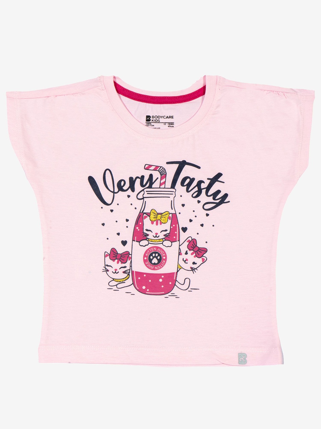 

Bodycare Girls Typography Printed Round Neck T-shirt, Pink