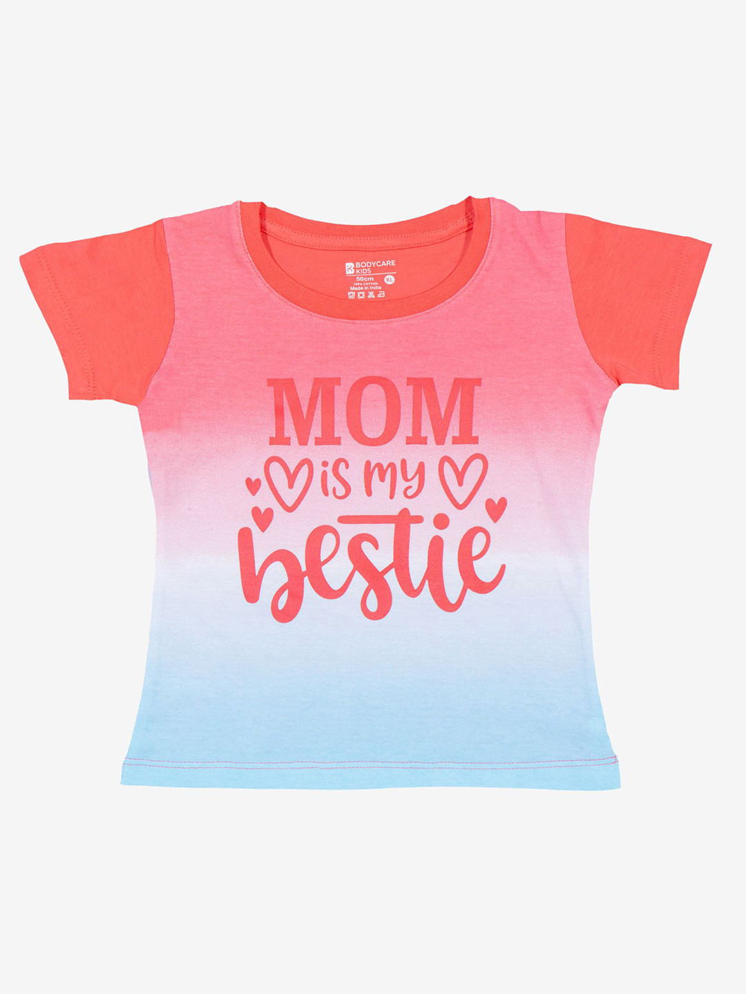 

Bodycare Girls Typography Printed Round Neck T-shirt, Orange
