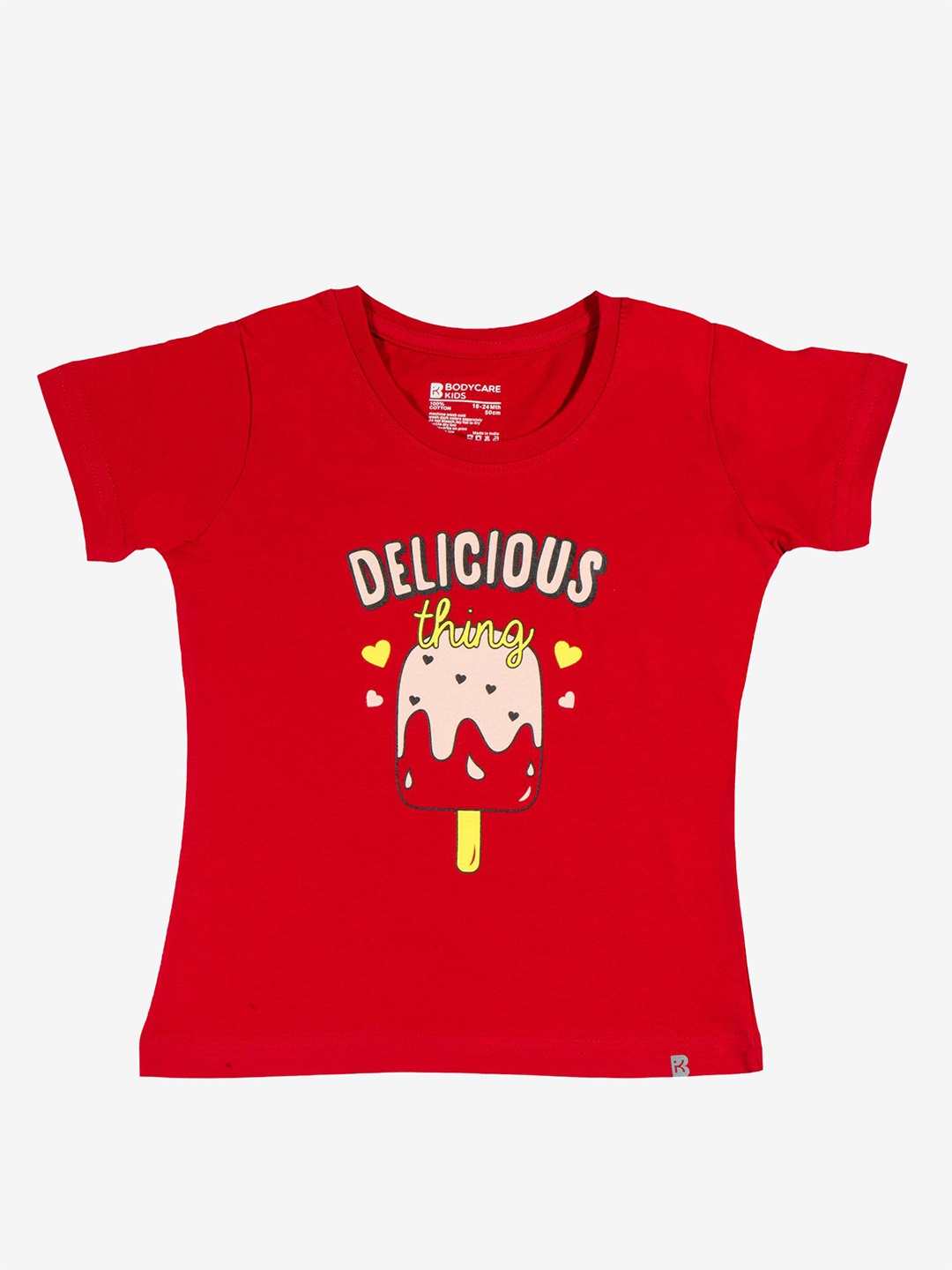 

Bodycare Girls Typography Printed Round Neck T-shirt, Red