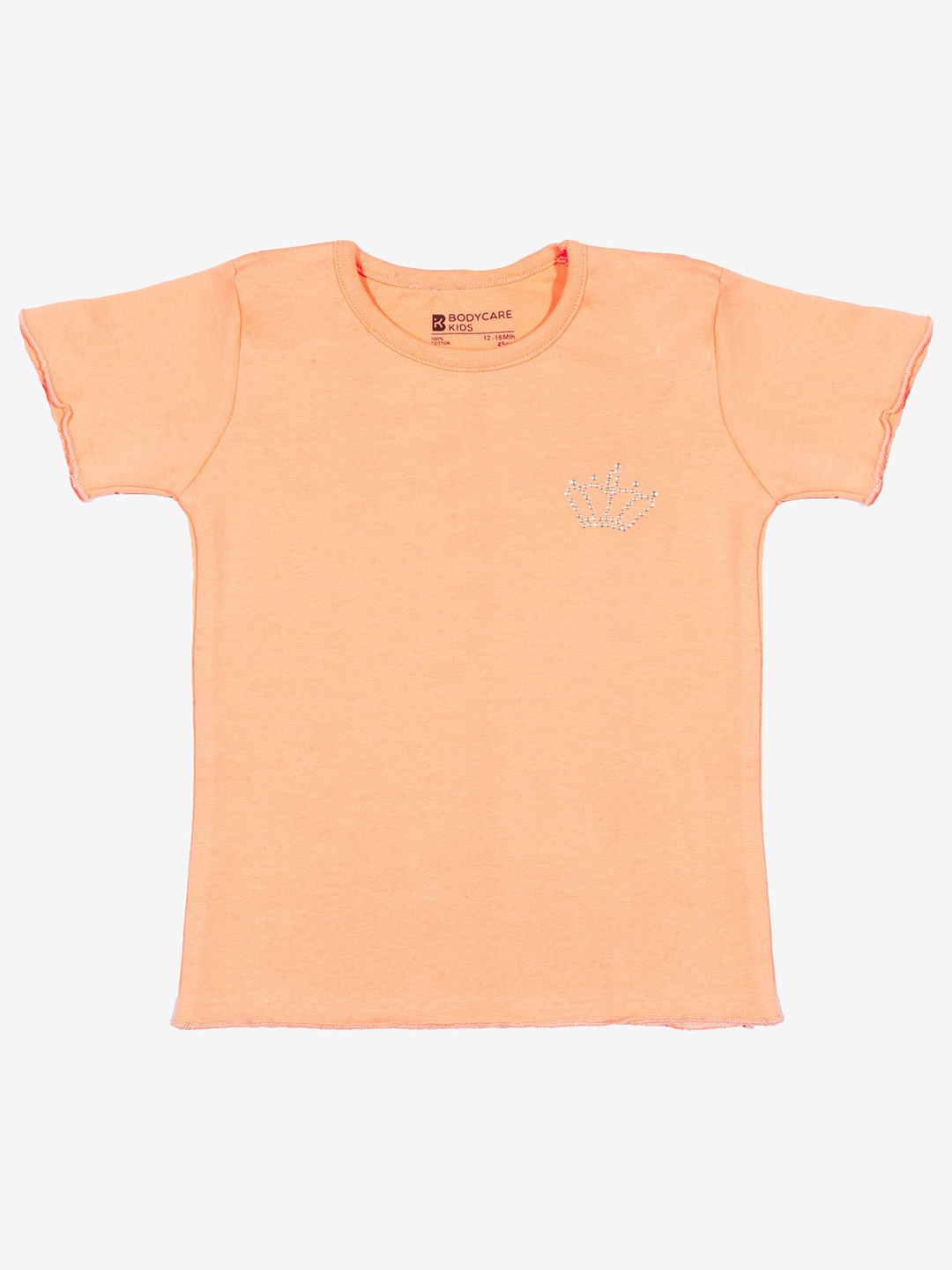 

Bodycare Girls Solid Round Neck T-shirt, Peach