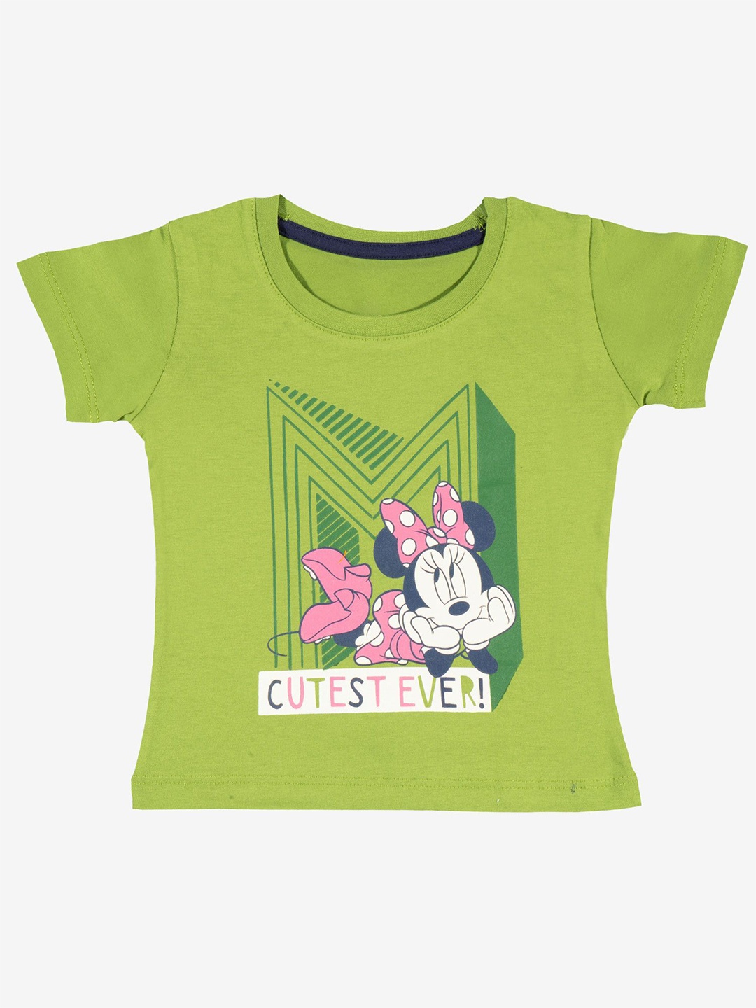 

Bodycare Girls Minnie Mouse Printed Round Neck Nautical T-shirt, Green