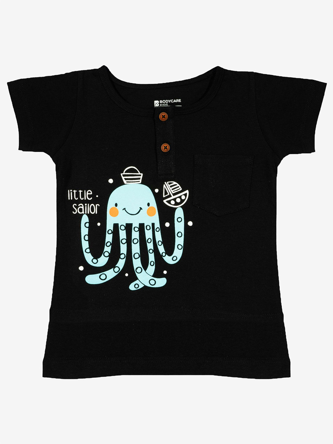 

Bodycare Boys Graphic Printed Round Neck Cotton T-shirt, Black