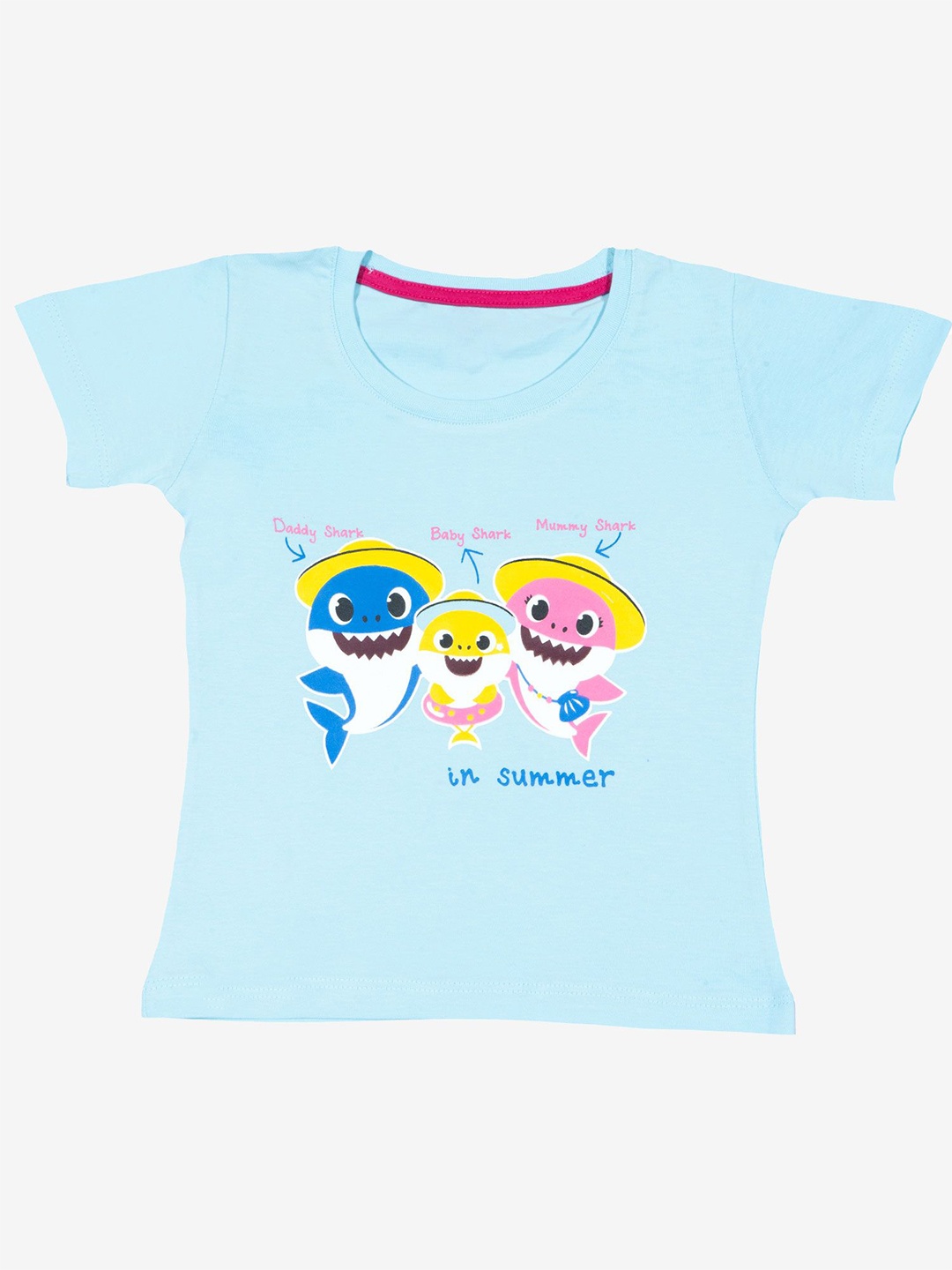 

Bodycare Girls Graphic Printed Round Neck Cotton T-shirt, Blue