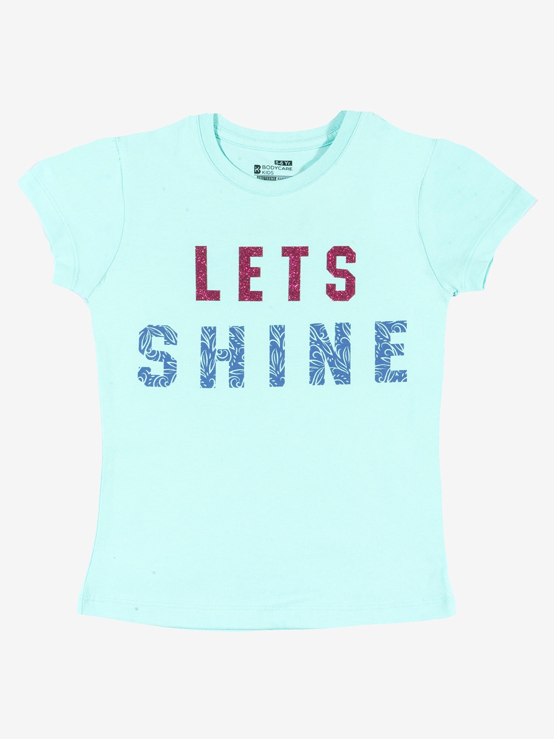

Bodycare Girls Typography Printed Round Neck Cotton T-shirt, Blue