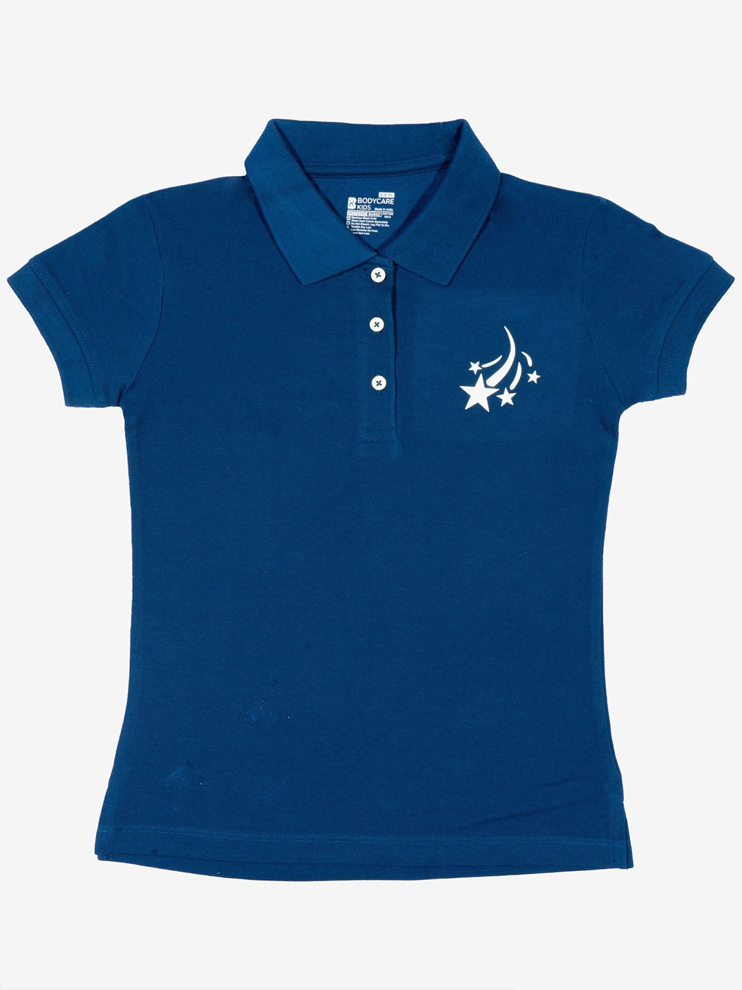 

Bodycare Girls Graphic Printed Polo Collar T-shirt, Navy blue