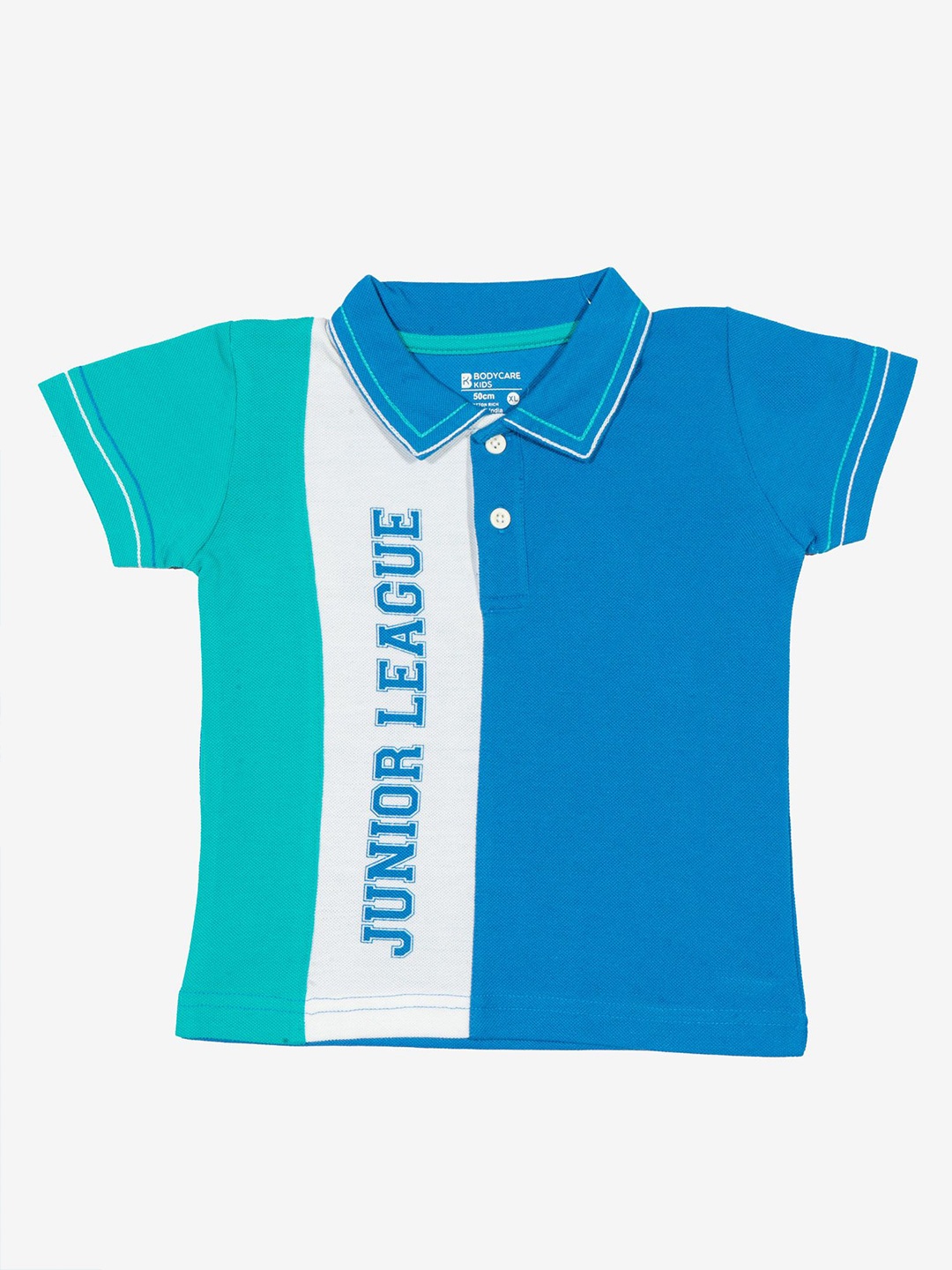 

Bodycare Boys Colourblocked Polo Collar Cotton T-shirt, Blue