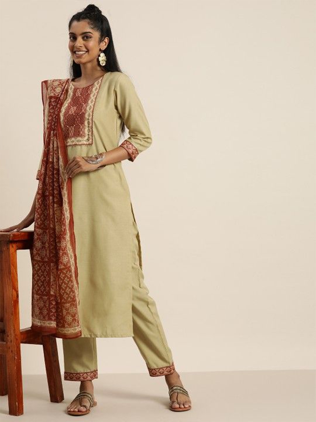 

shiloh Women Printed Dupatta, Beige