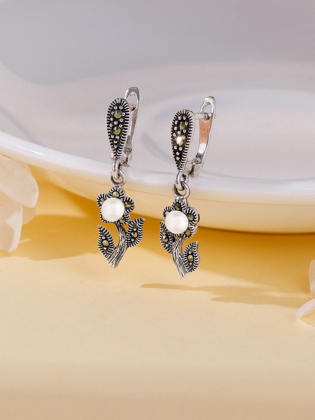 

GIVA Contemporary Drop Earrings, Silver