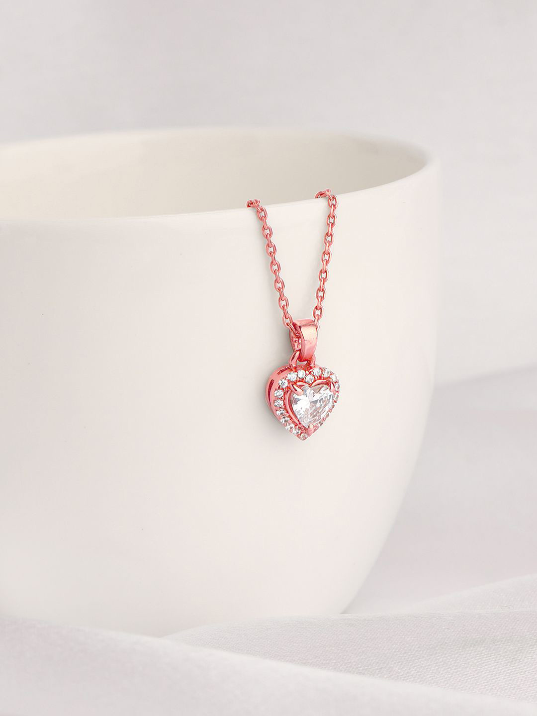 

GIVA Women Plated Contemporary Pendants with Chains, Rose gold