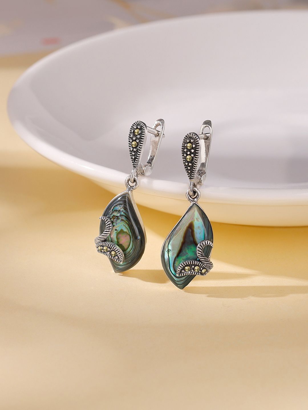 

GIVA Contemporary Drop Earrings, Silver
